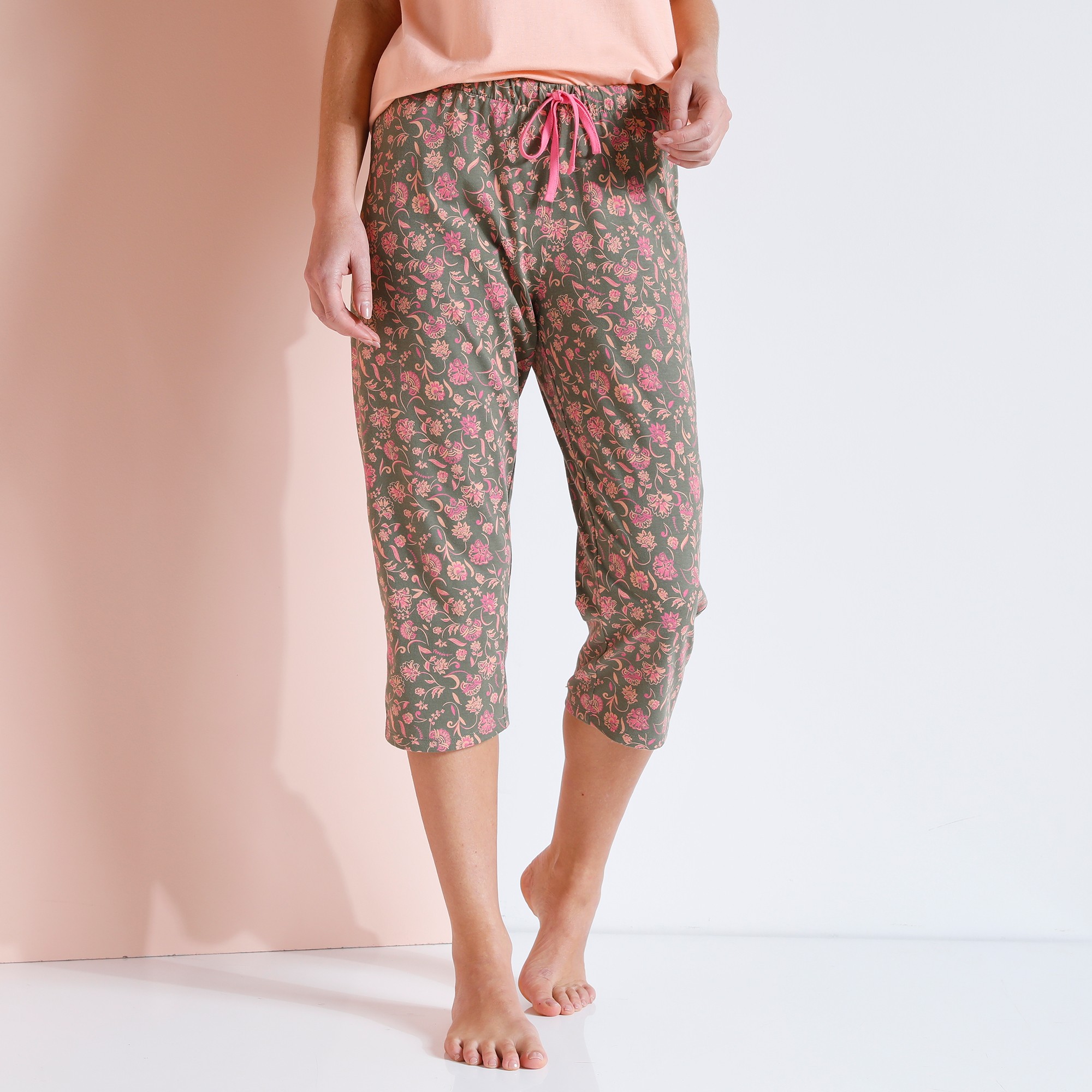 Pantacourt Pyjama Imprimé Fleuri bohème - Blancheporte
