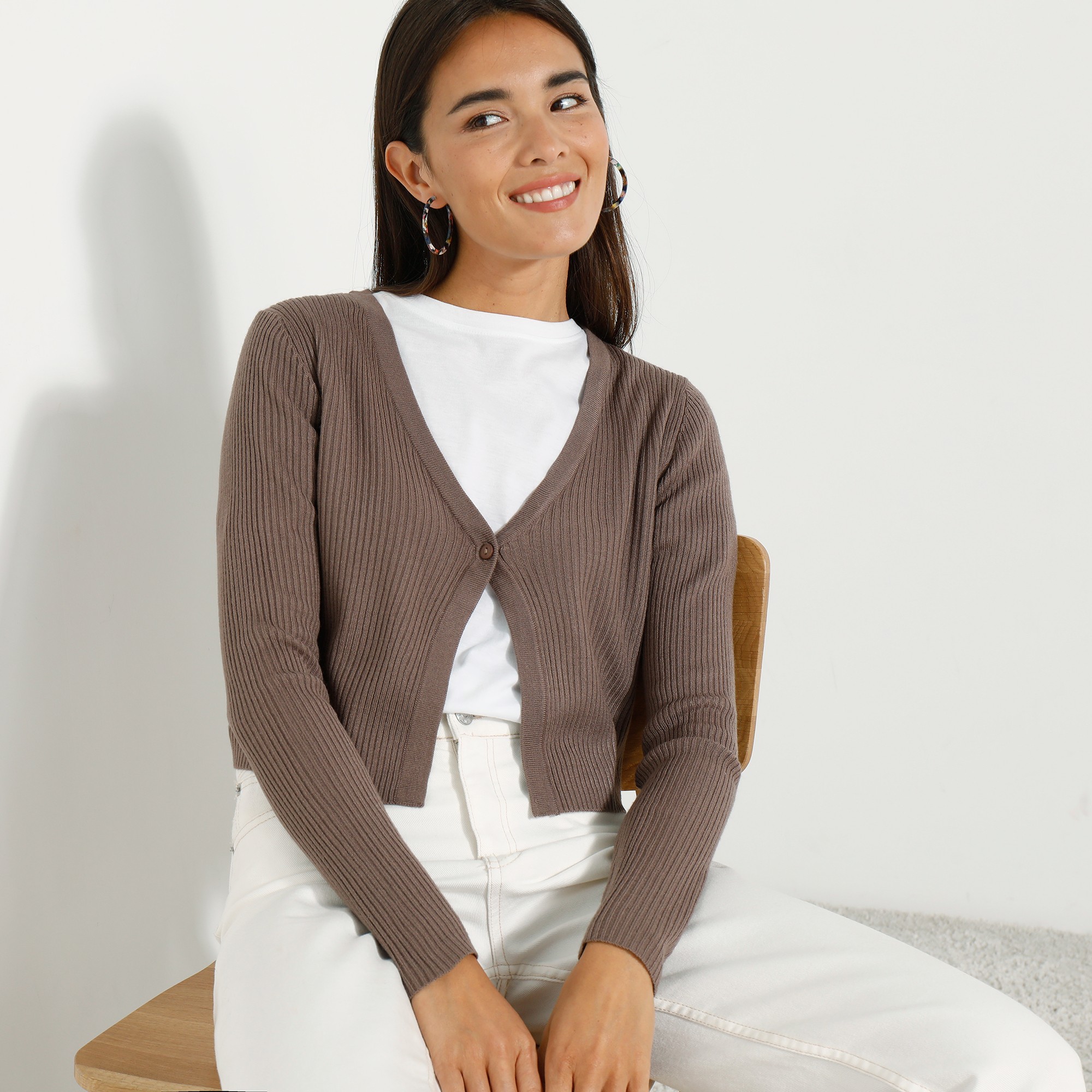 Gilet Boléro, Maille Côtelée - Blancheporte