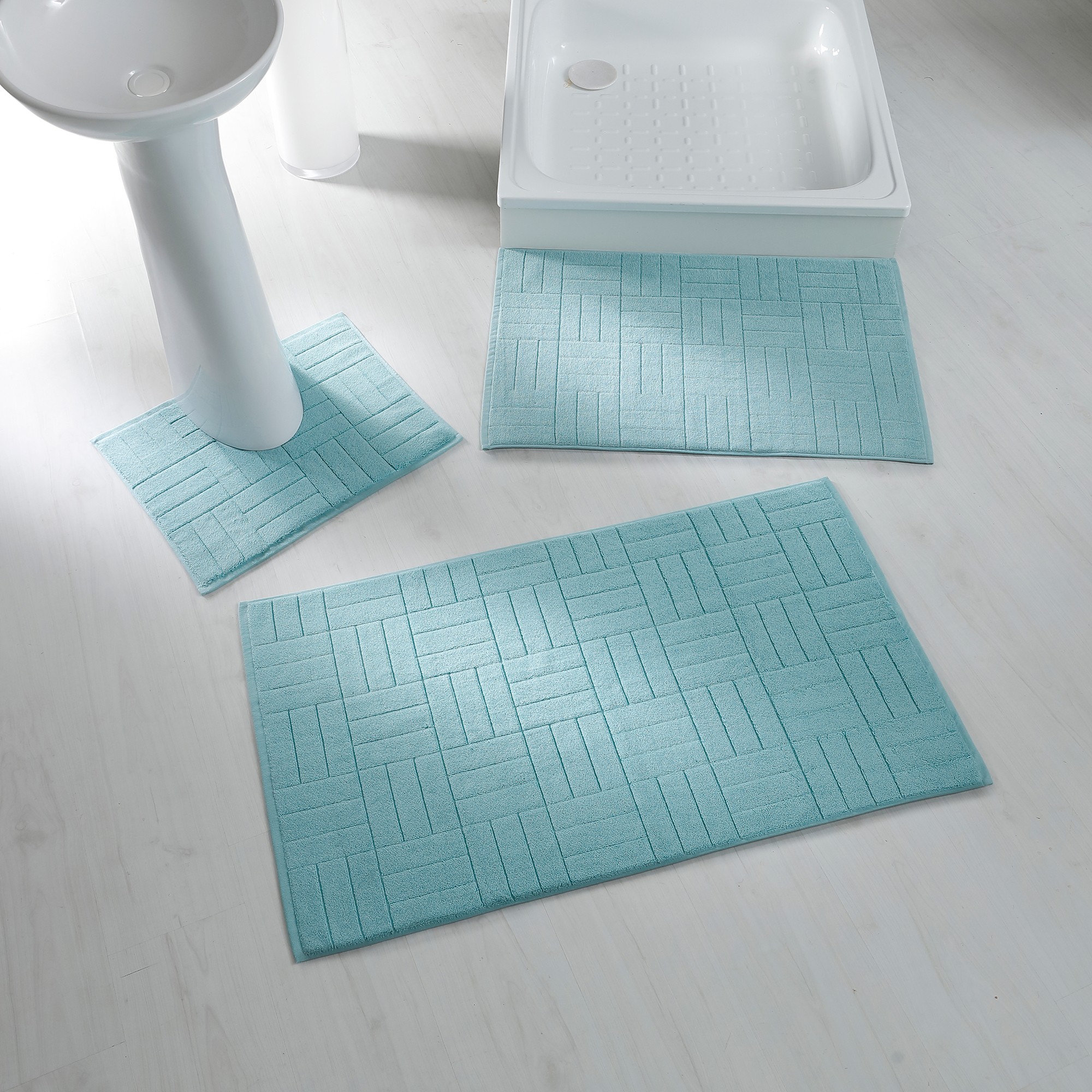 Tapis De Bain Éponge Motif Parquet - Blancheporte