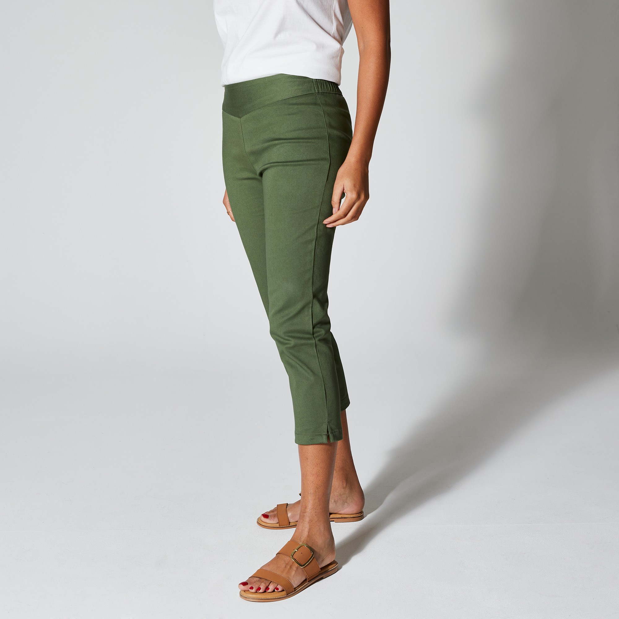 Pantacourt Toile Stretch - Effet Ventre Plat - Blancheporte