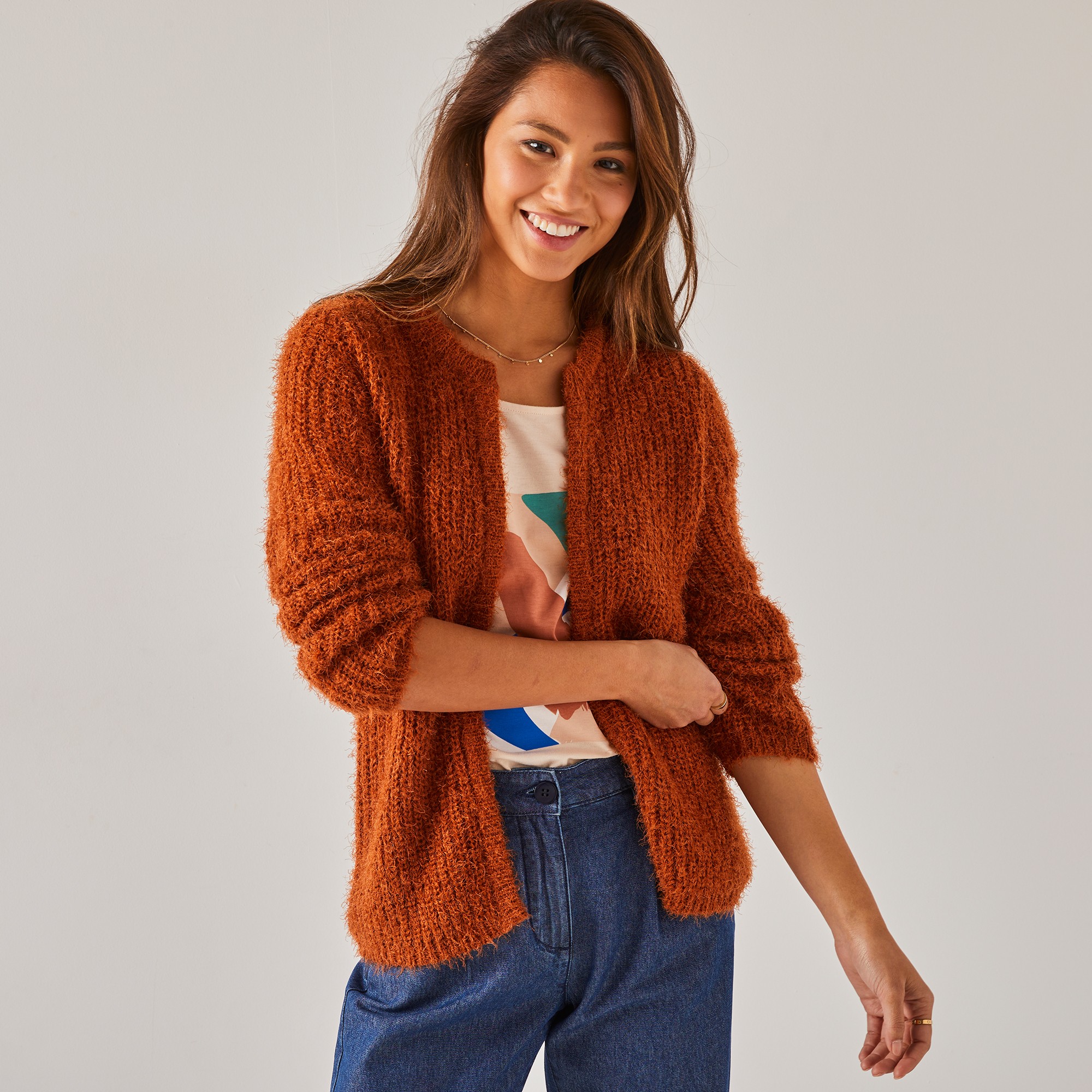 Gilet Paletot, Maille Poilue - Blancheporte