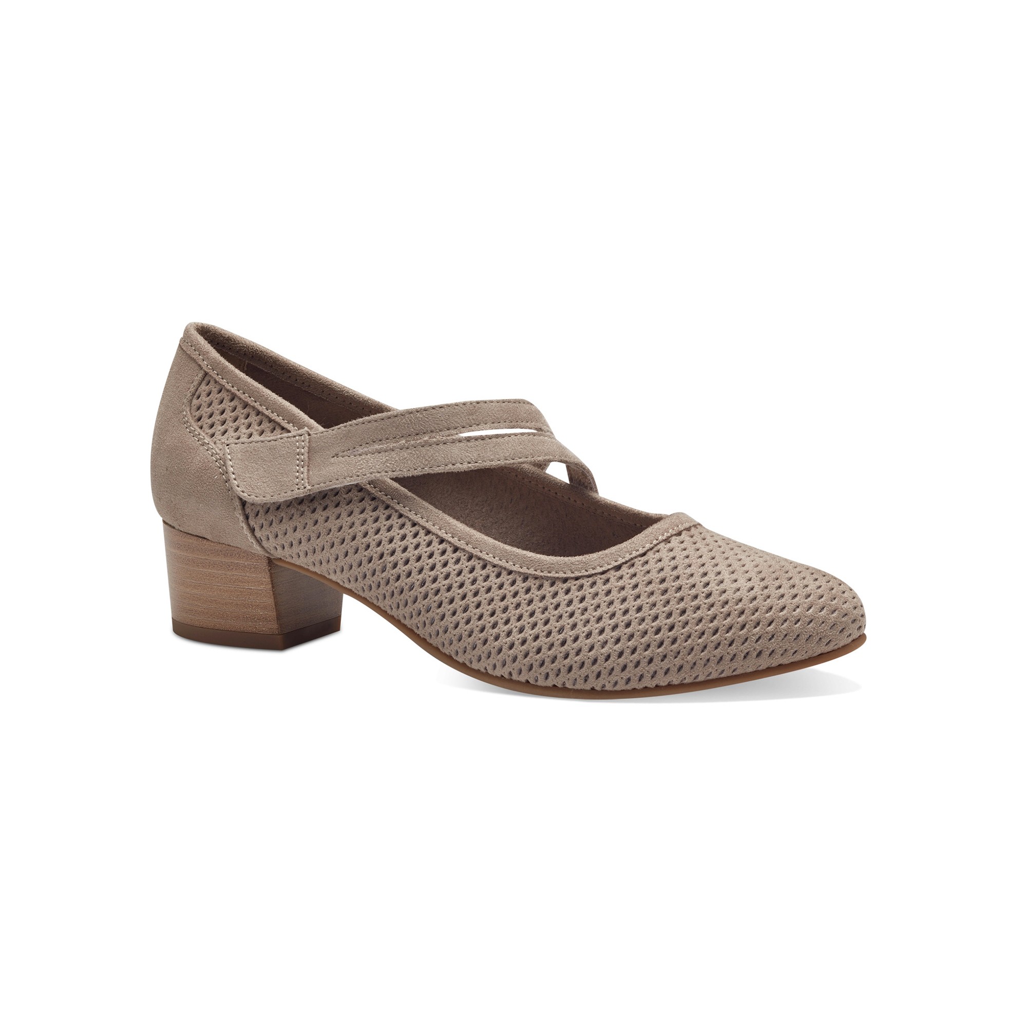 Escarpin texturé à petit talon - 39 - Taupe - Jana