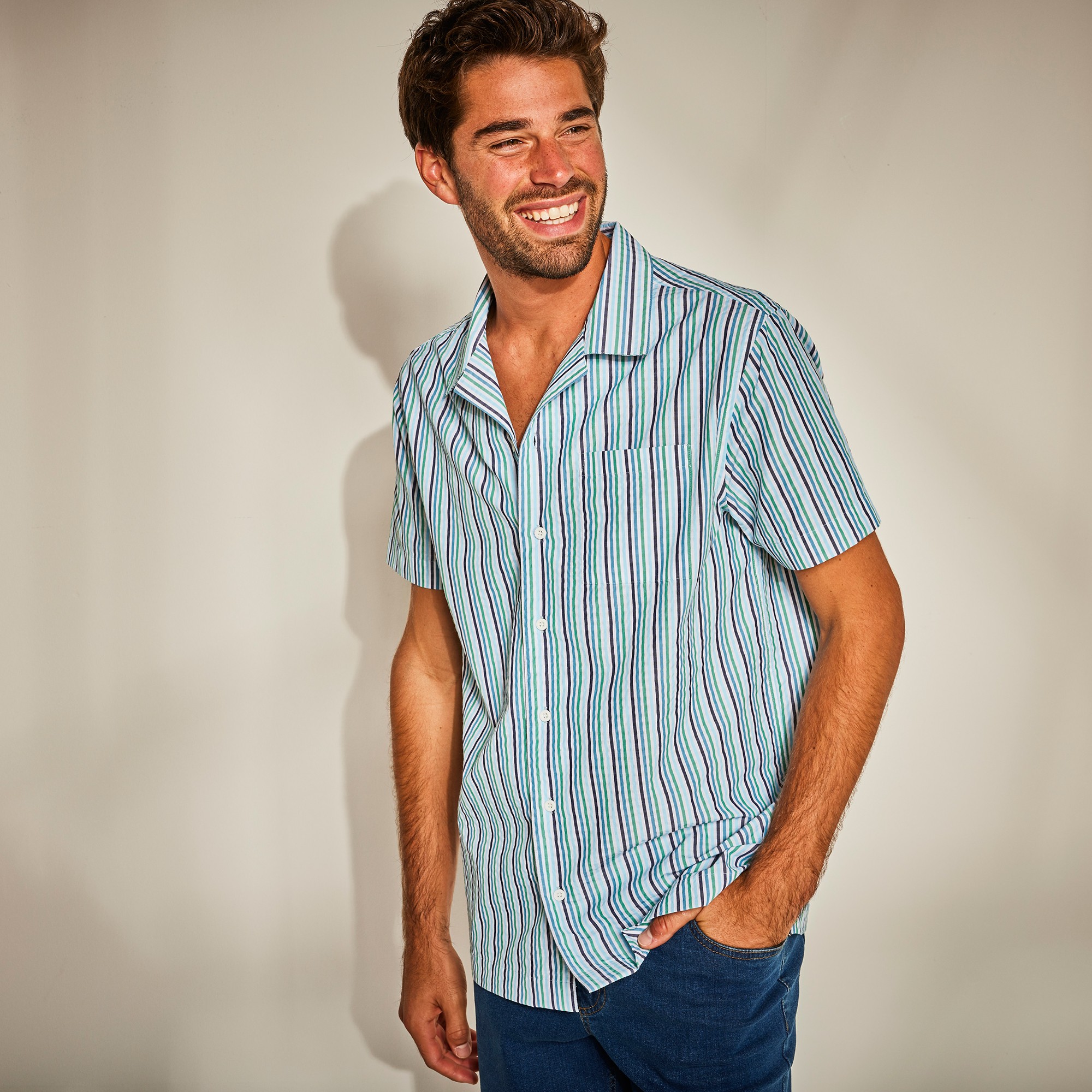 Chemise Col Bowling En Seersucker - Blancheporte