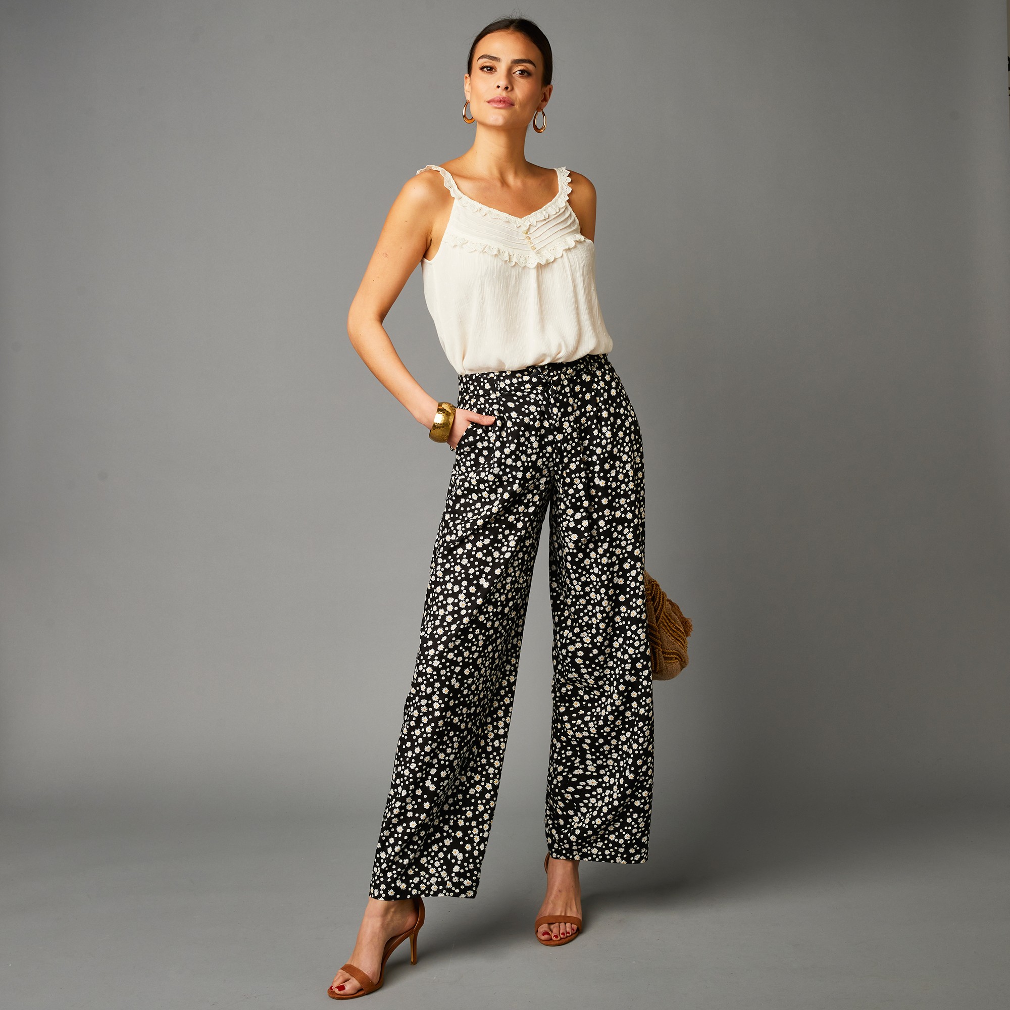 Pantalon Fluide Imprimé Marguerites - Blancheporte