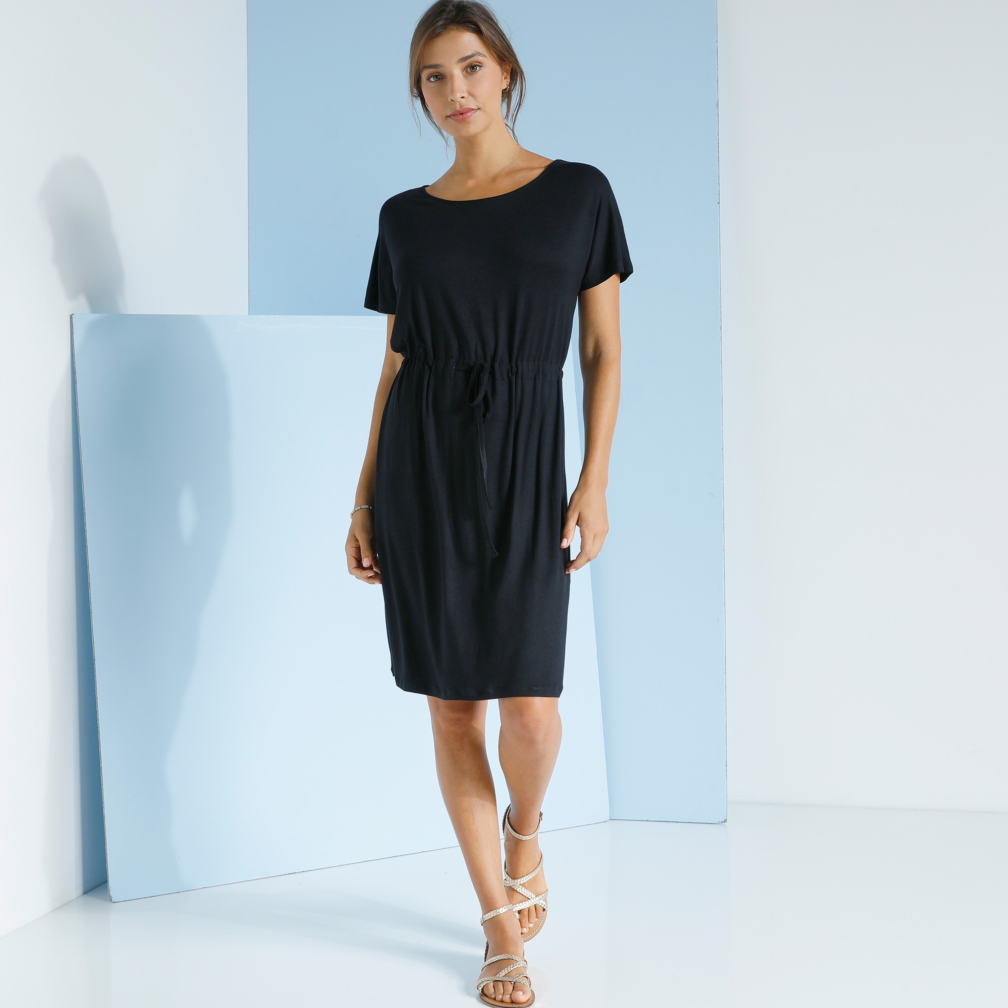 Robe Courte Unie Manches Courtes - Blancheporte