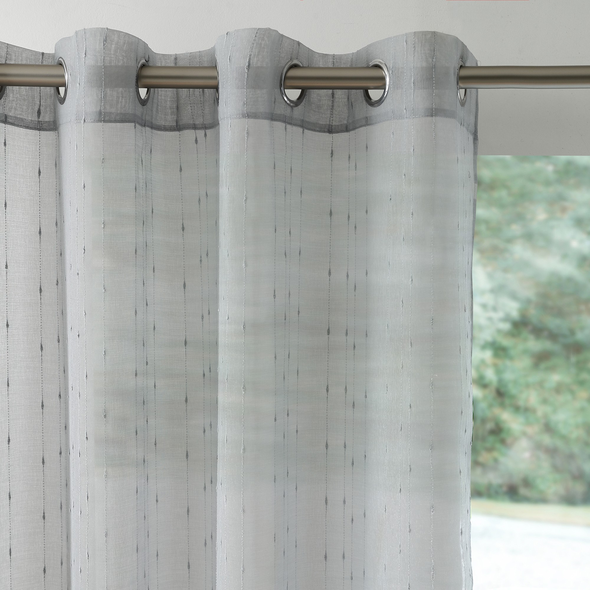 Panneau Étamine Fils Fantaisie Finition Oeillets - Blancheporte