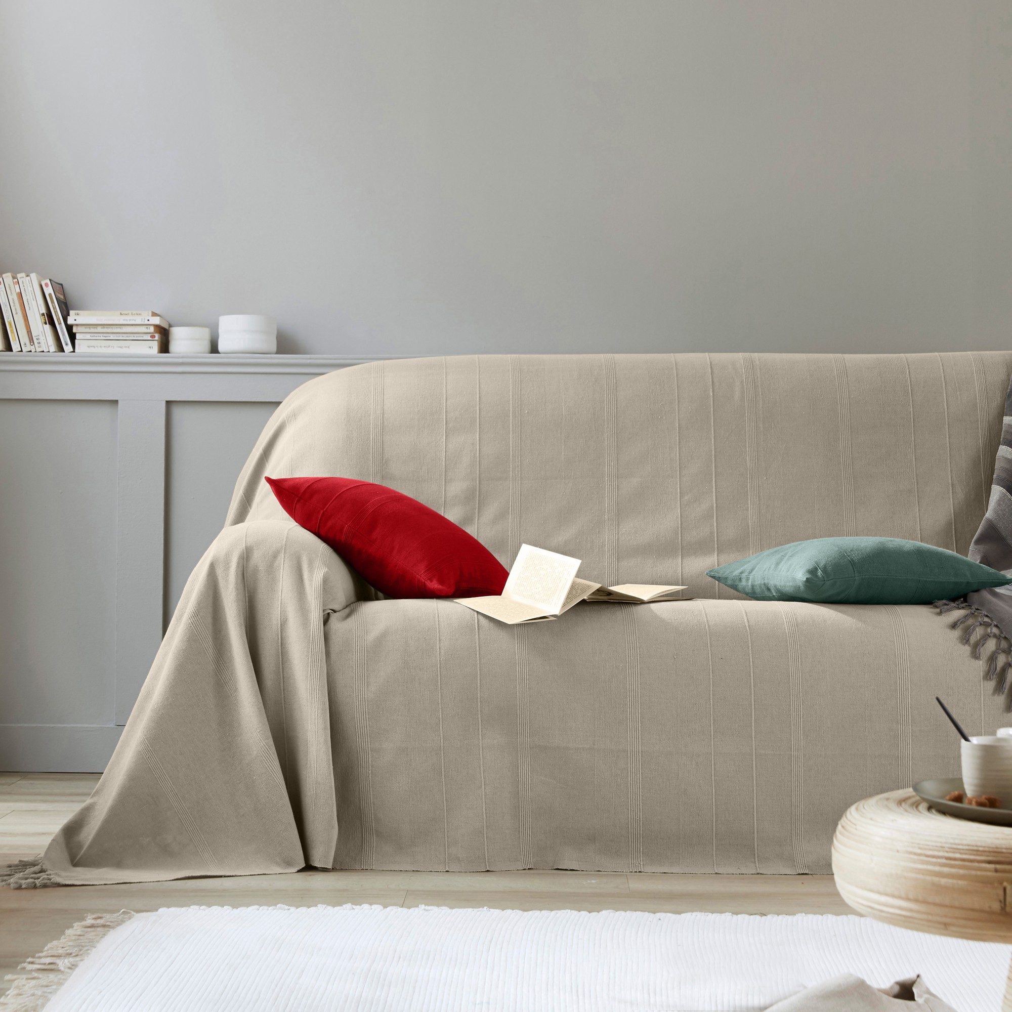 Plaid Ou Jeté Uni Coton Tissage Artisanal - Blancheporte