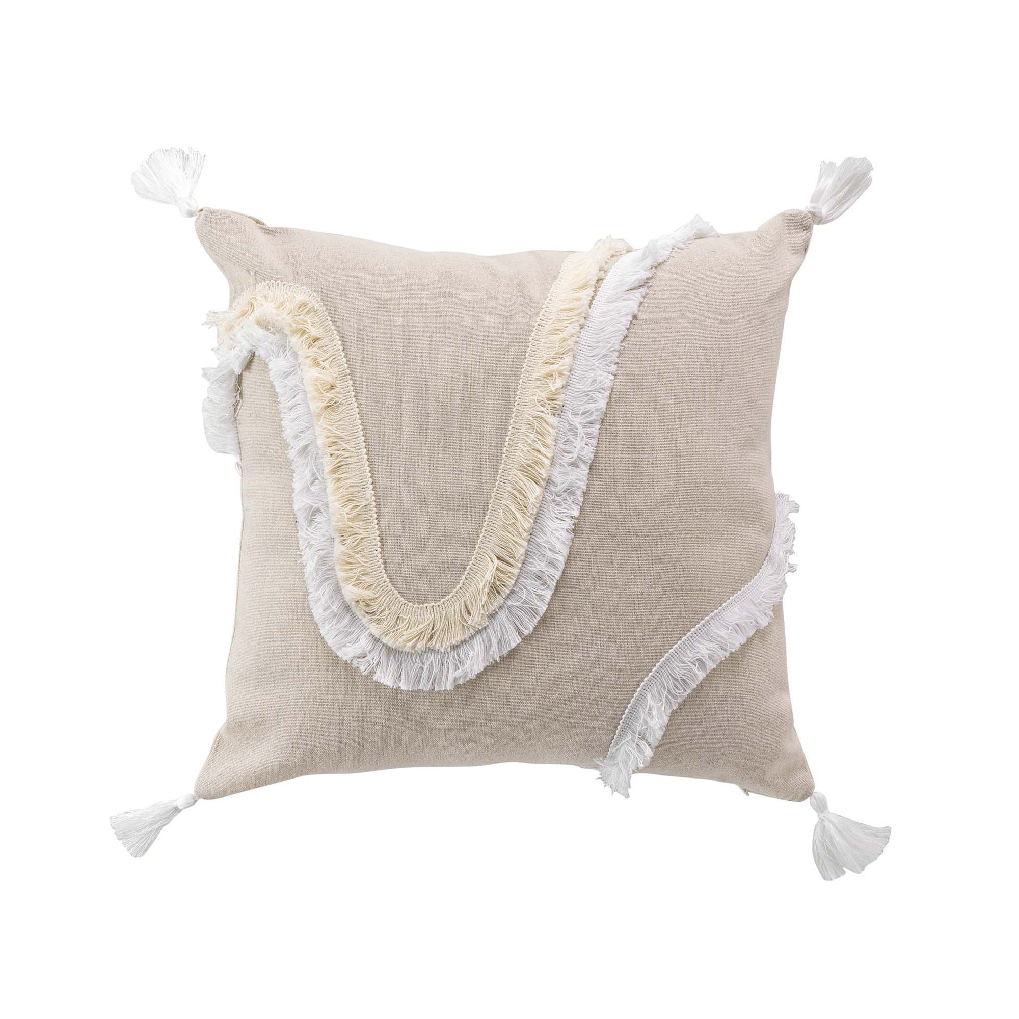 Coussin Brodé Avec Pompons - Blancheporte