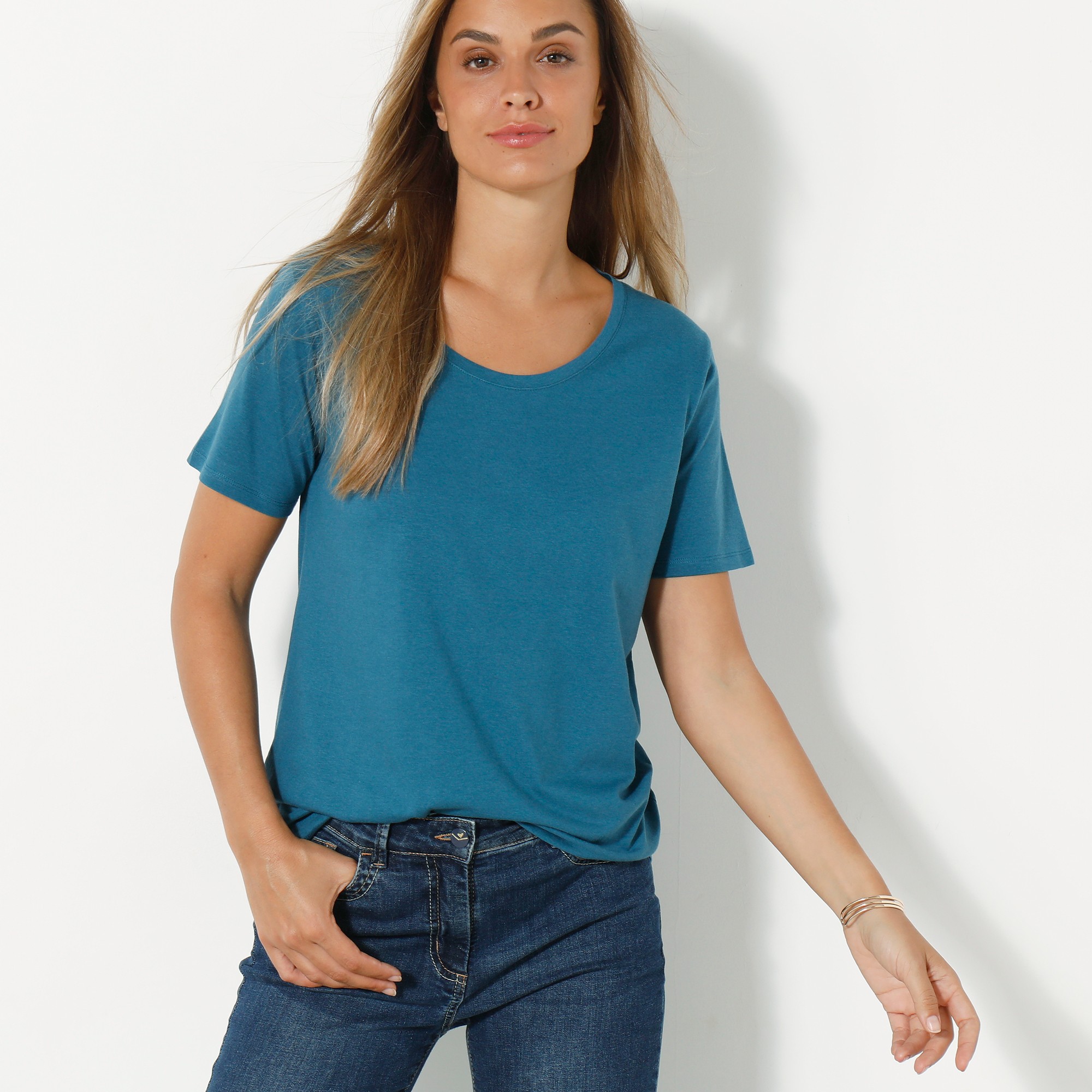 T-shirt Col Rond Manches Courtes - Blancheporte