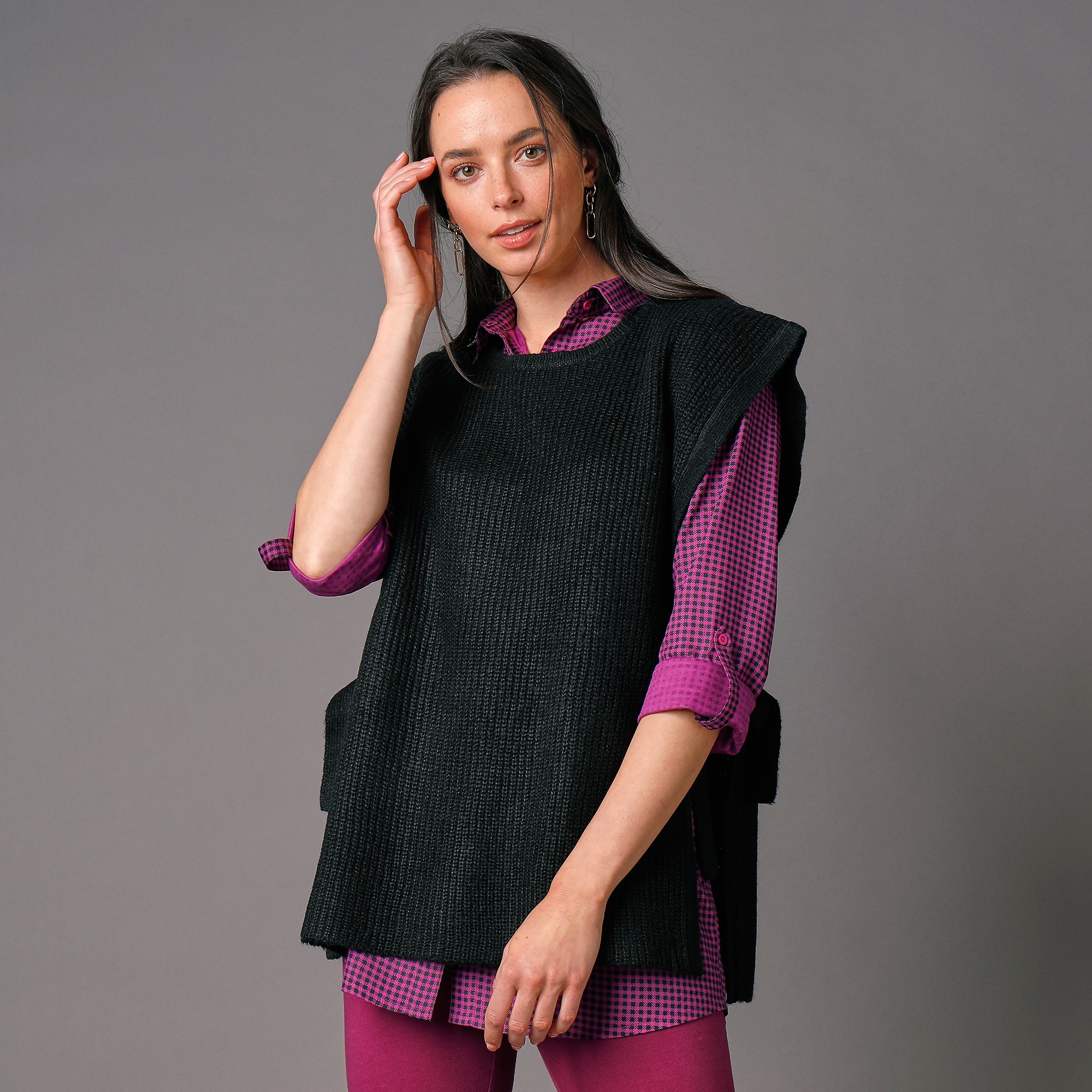 Pull Tunique Sans Manches, Maille Anglaise - Blancheporte