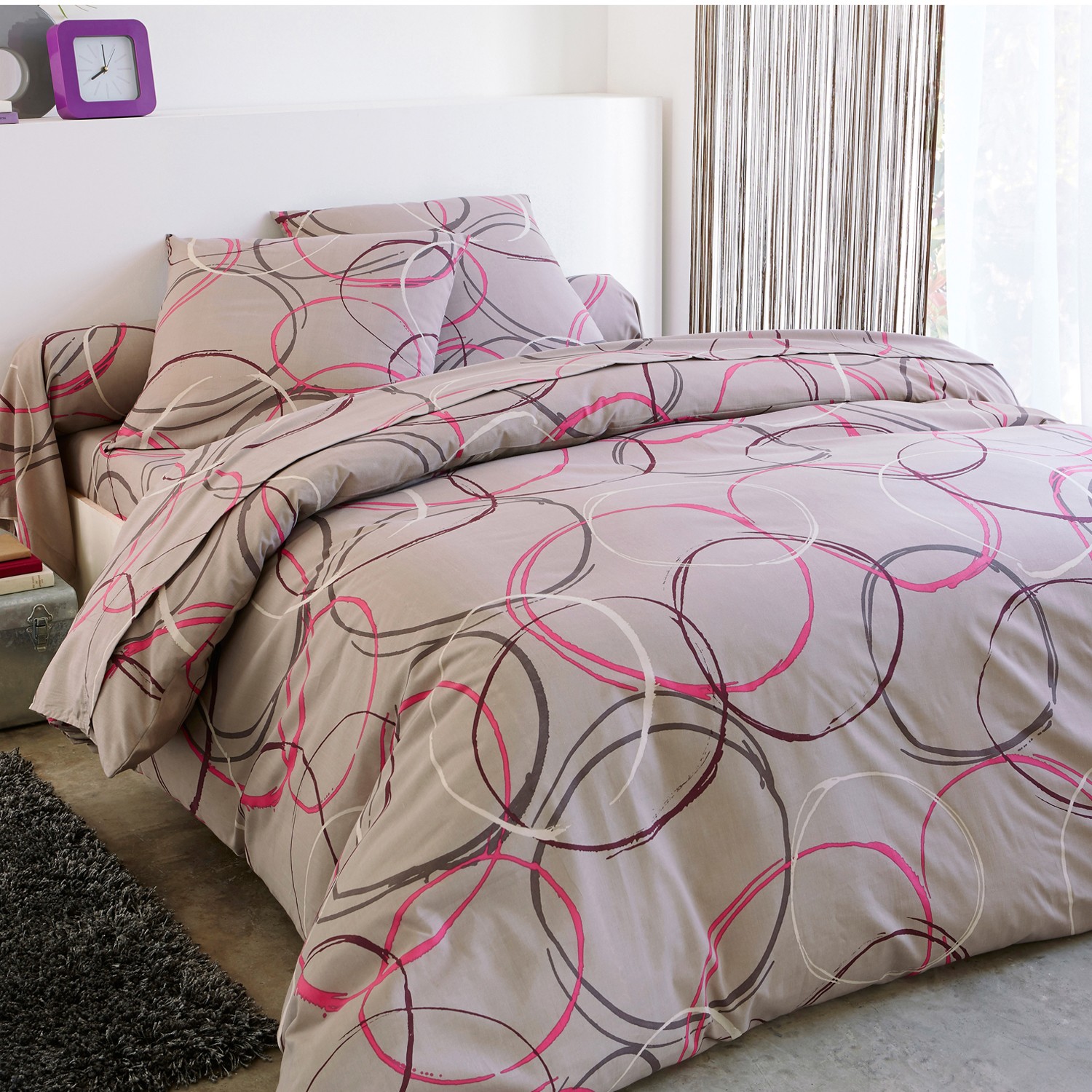 Linge De Lit Noémie Polycoton Imprimé Cercles - Blancheporte