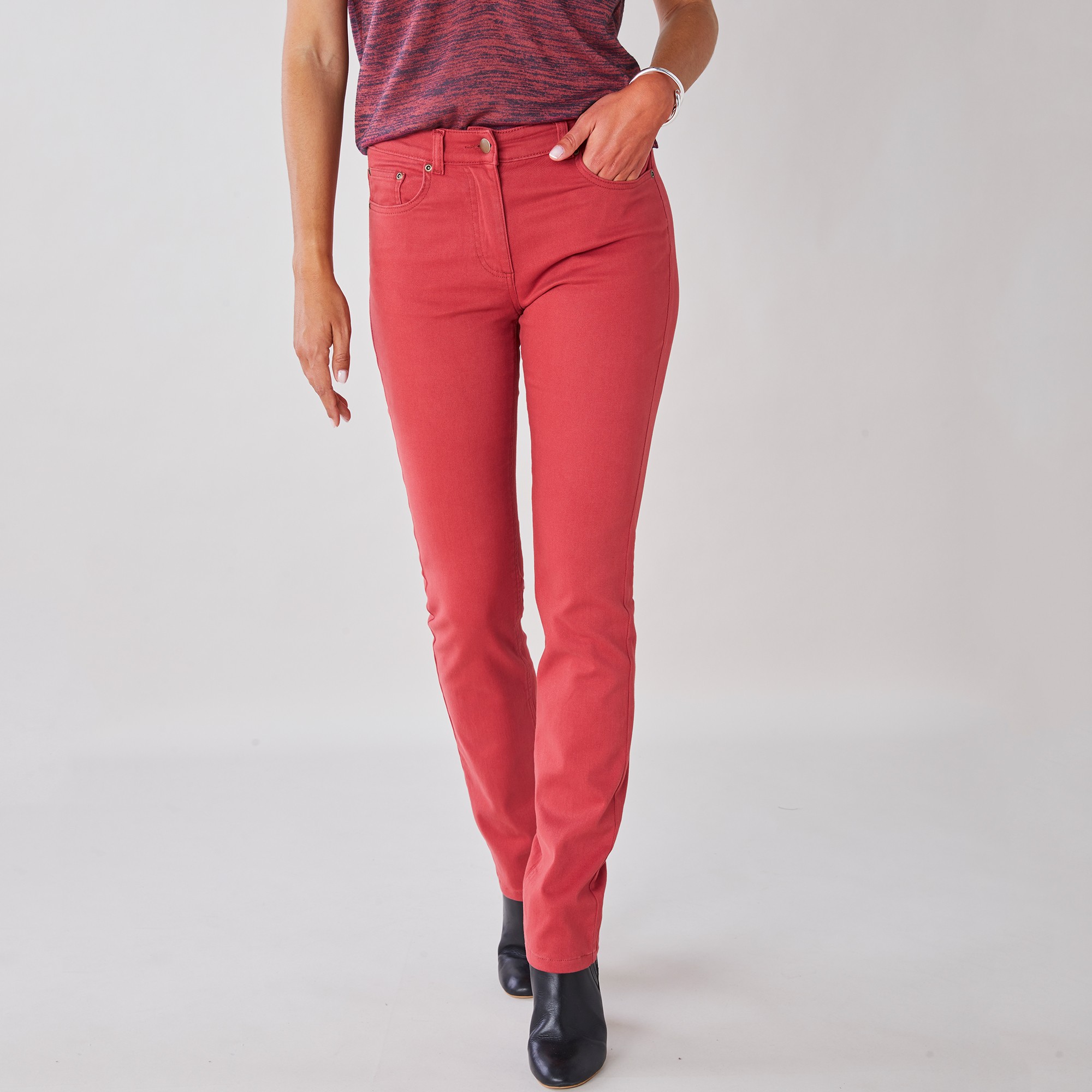 Pantalon Droit Stretch Uni - Colors&Co