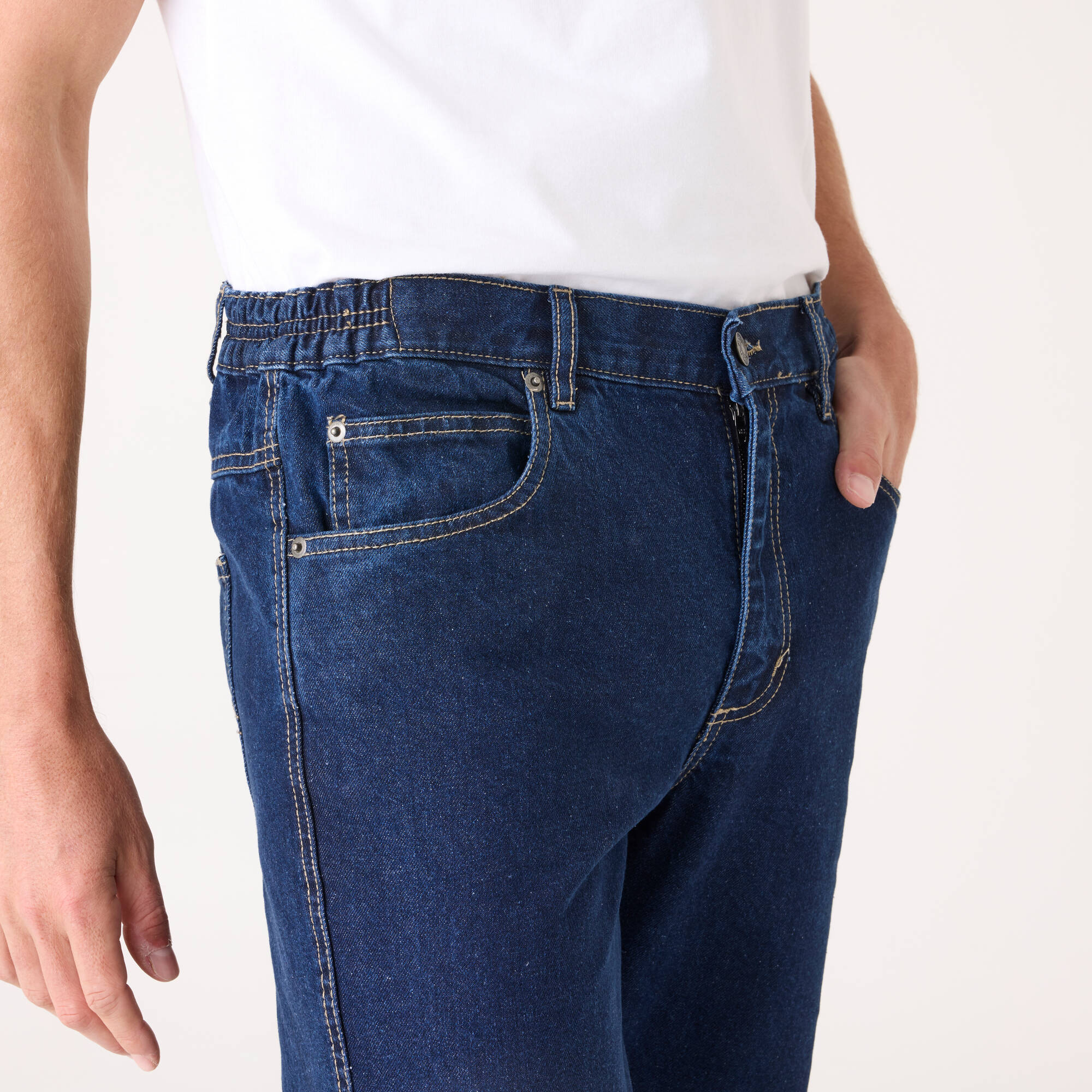 Jean droit ceinture lastique cts - L28 - Blancheporte 24€