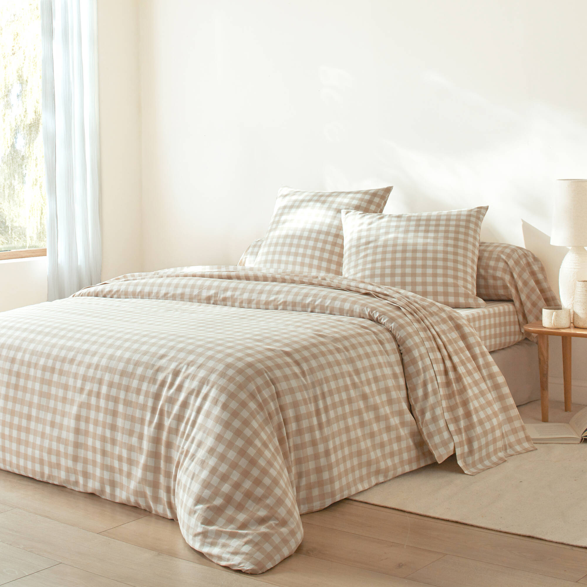 Linge de lit Lou imprimé carreaux - en coton - Blancheporte