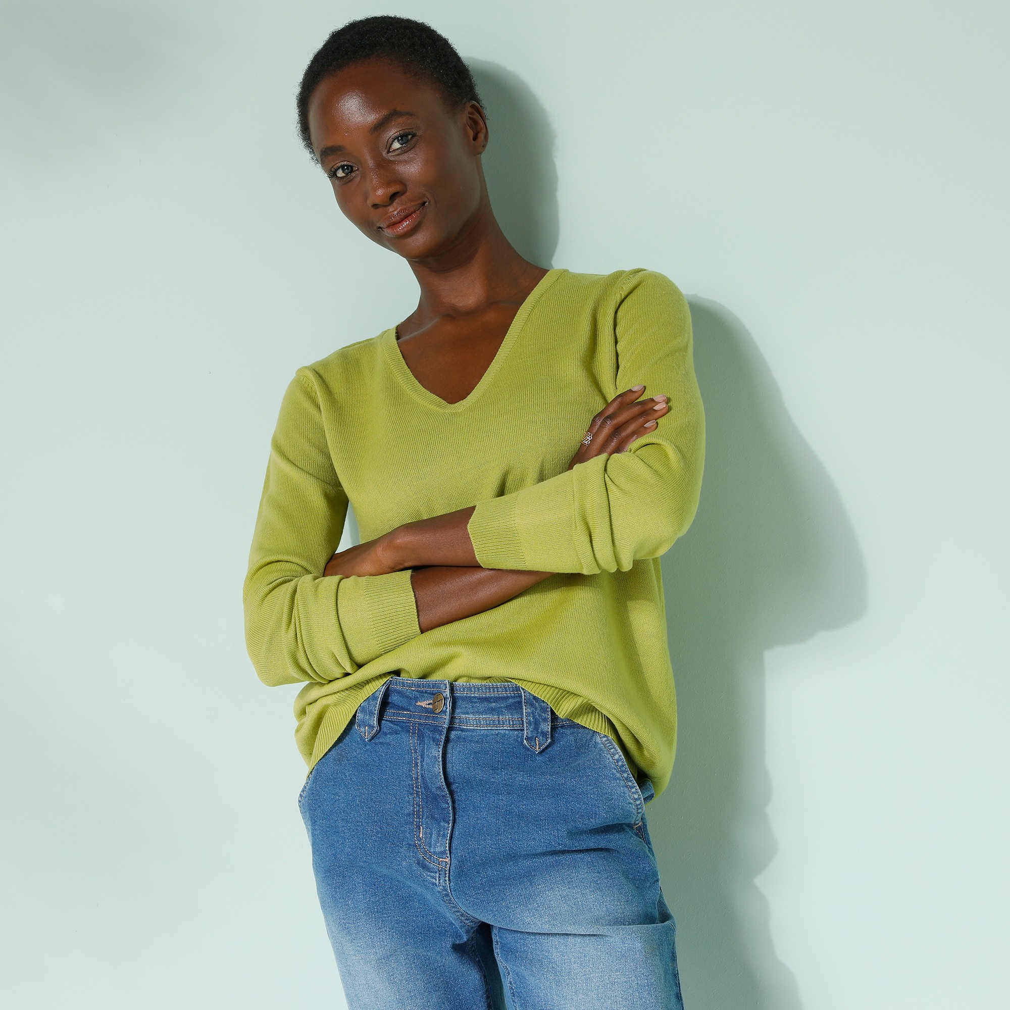 Pull Col V Toucher Doux - Blancheporte