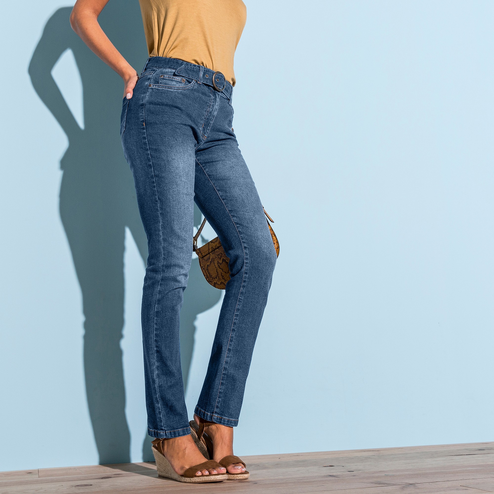 Jean Droit Ceinturé, Spéciale Petites - Blancheporte