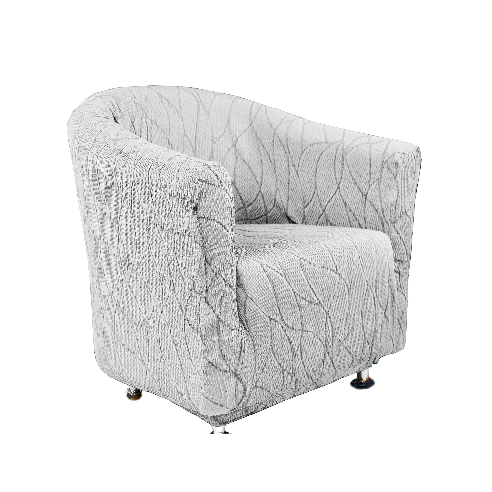 Housse Extensible Motif Jacquard serpentins Spéciale Fauteuil Cabriolet - Blancheporte