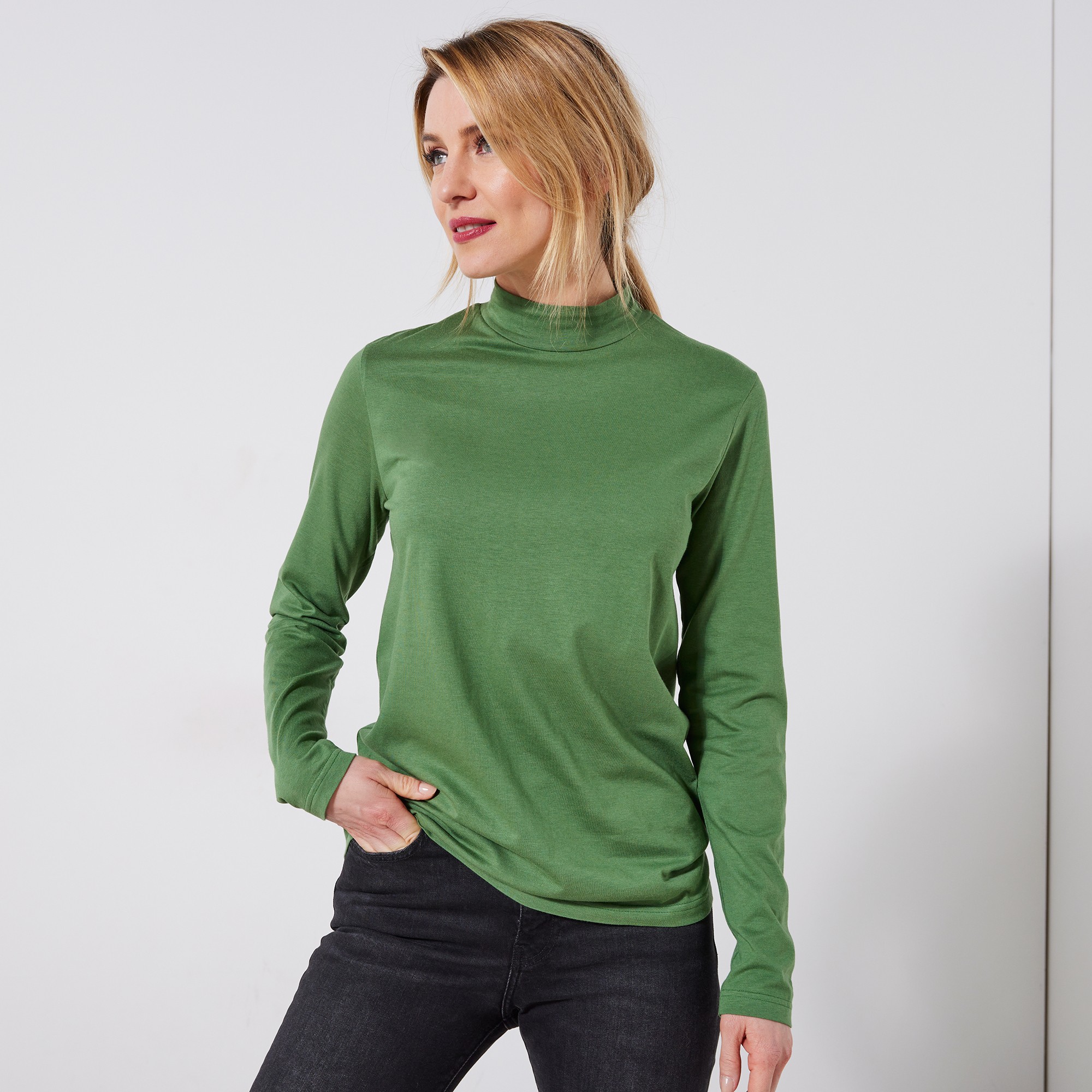 T-shirt Col Montant Manches Longues - Blancheporte