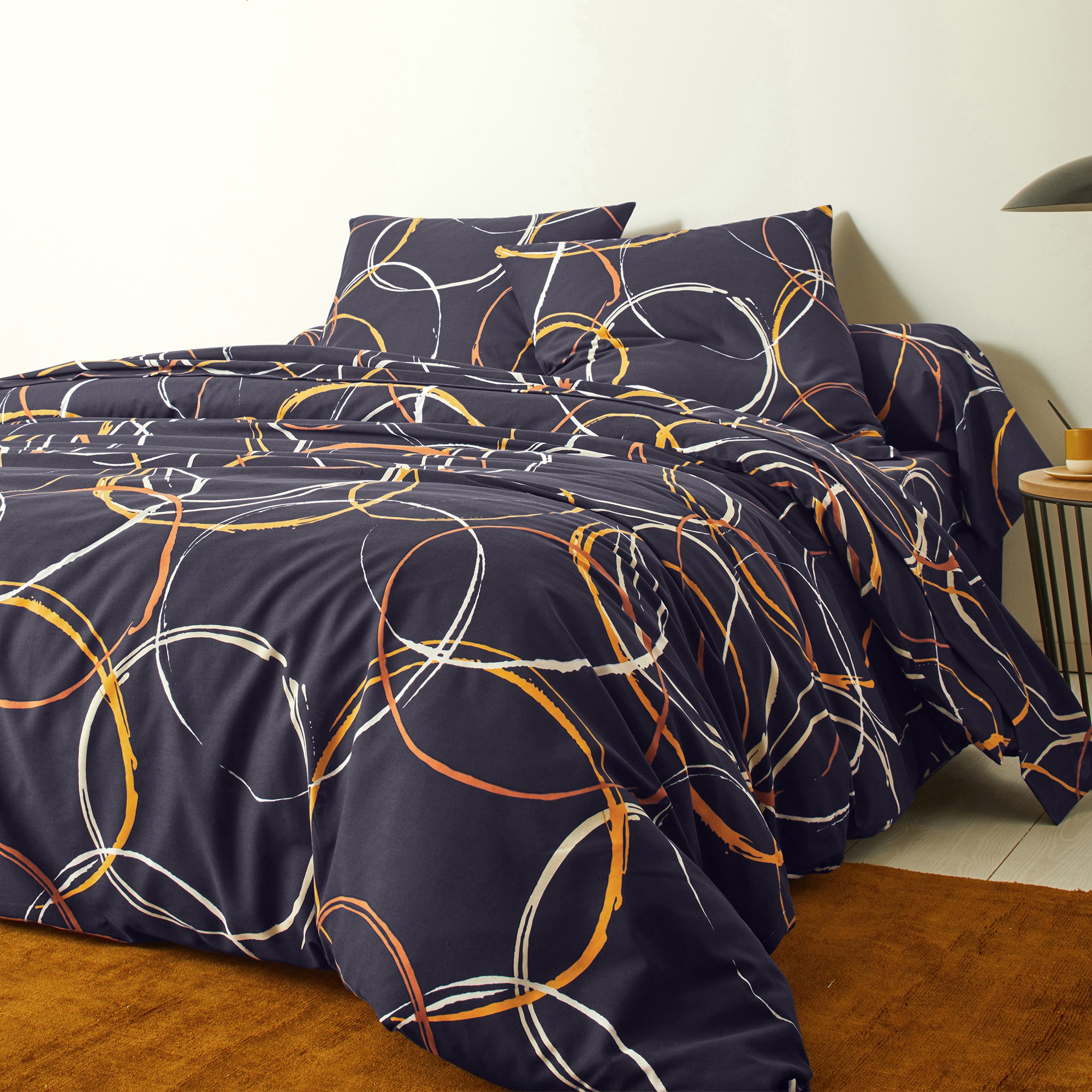 Linge De Lit Noémie En Polyester-coton Imprimé Cercles - Blancheporte