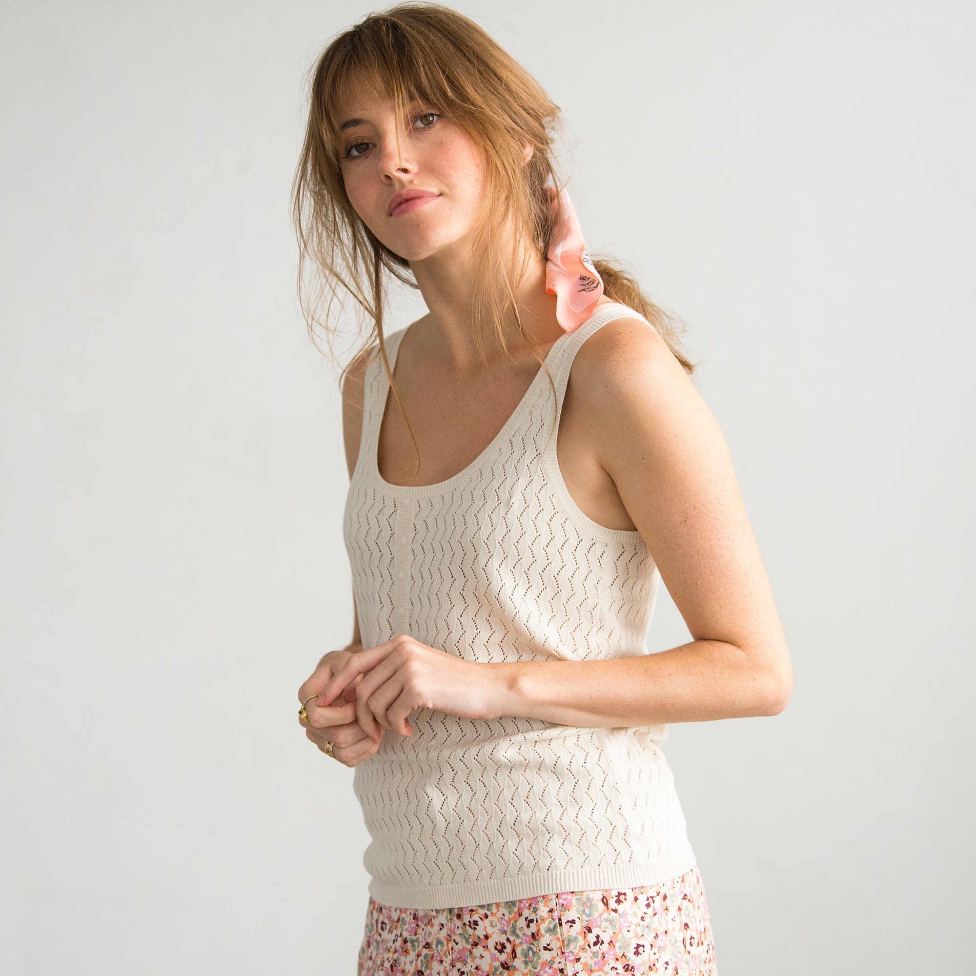 Top Tricot Maille Pointelle Ajourée - Blancheporte