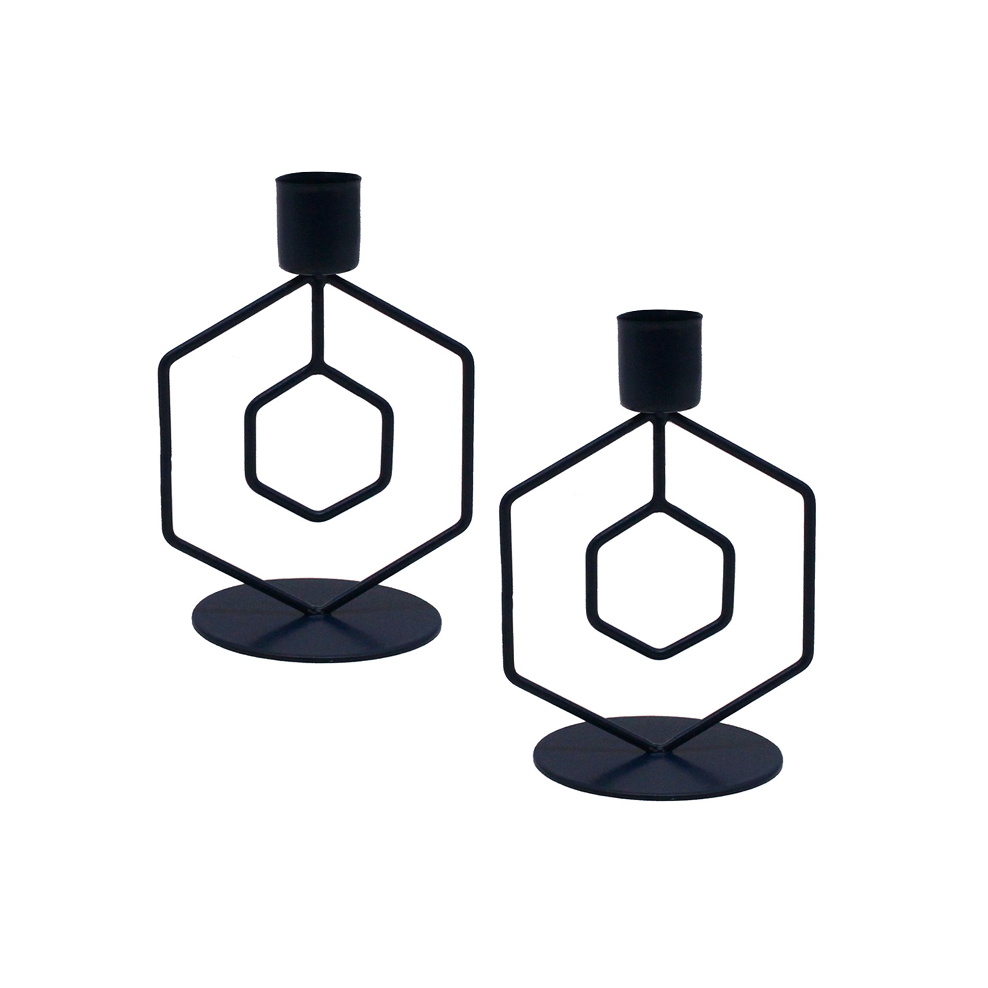 Bougeoir Hexagonal Métal – Lot De 2 - Blancheporte