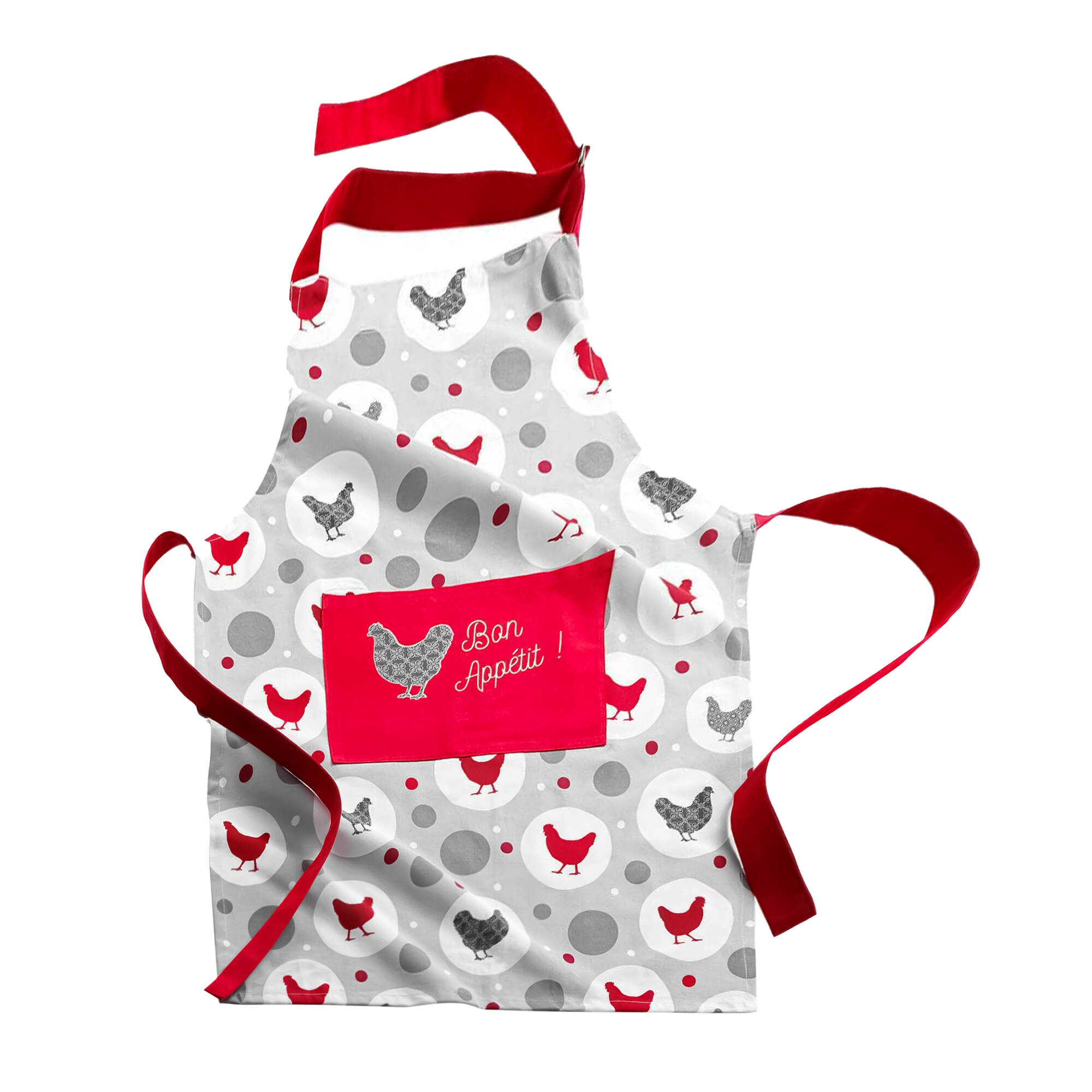 Tablier Bavette Imprimé Poulettes, Brodé ''bon Appétit !'' - Blancheporte