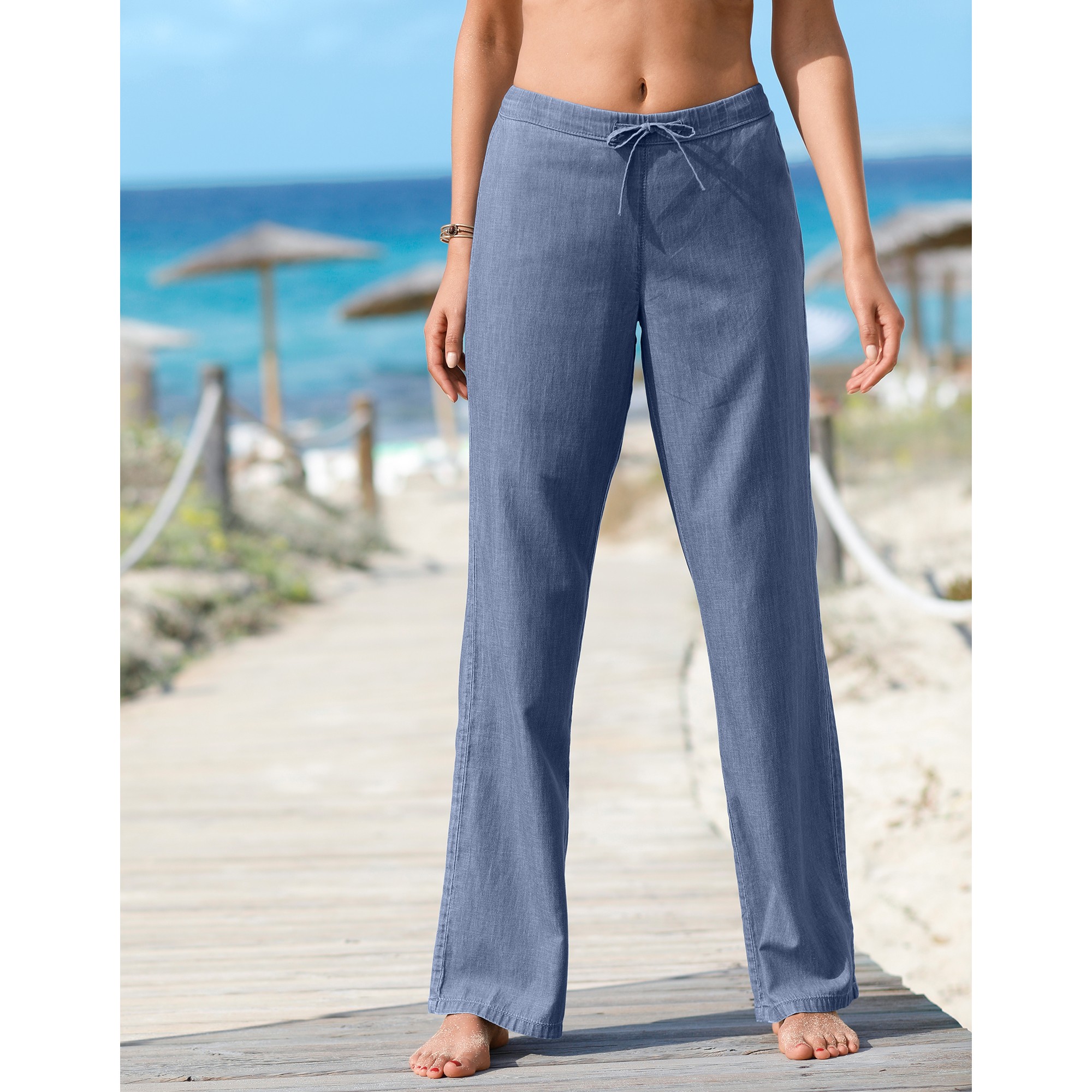 Pantalon Large Droit, Denim Léger - Blancheporte