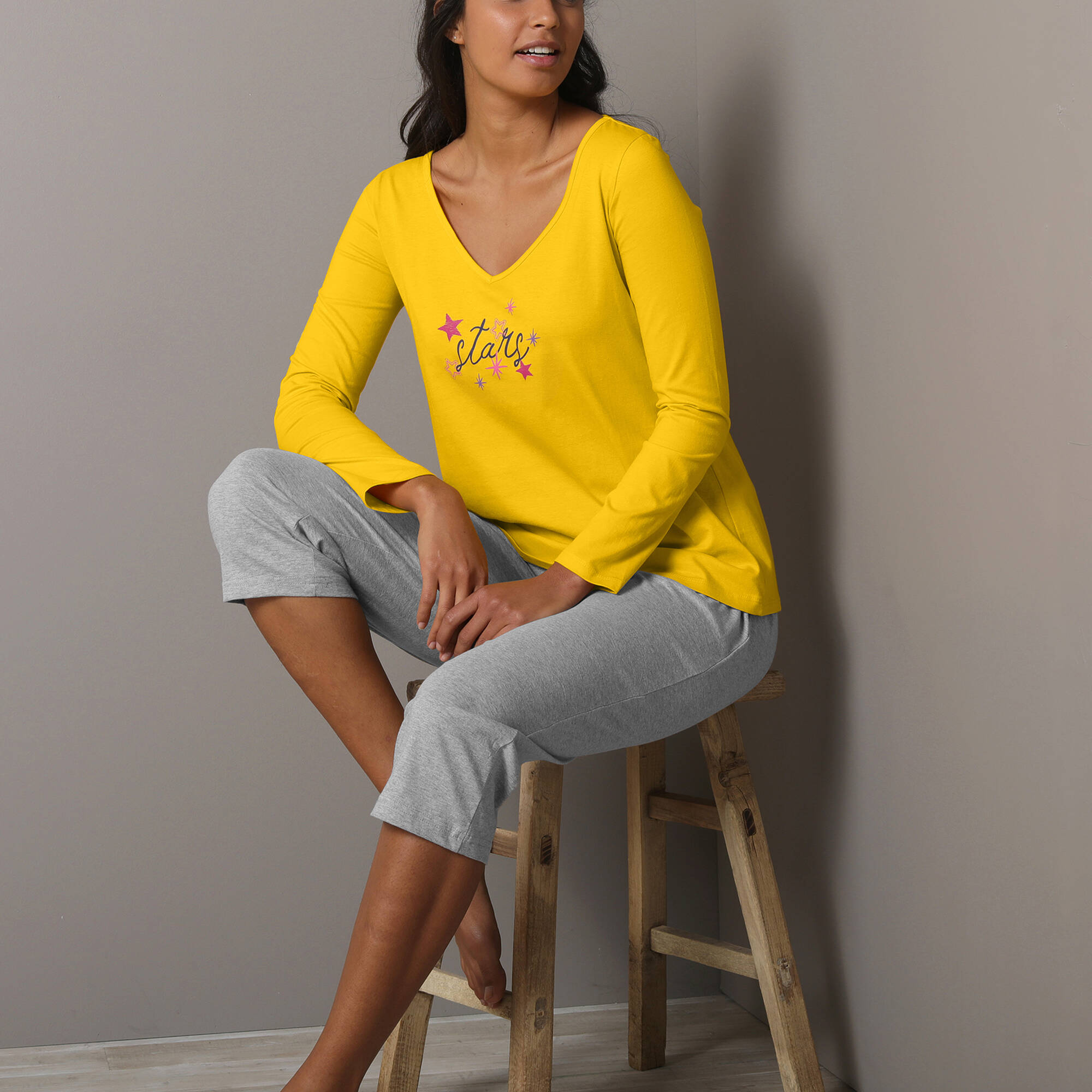 T-shirt de pyjama manches longues imprim Estrella - Blancheporte 18 €