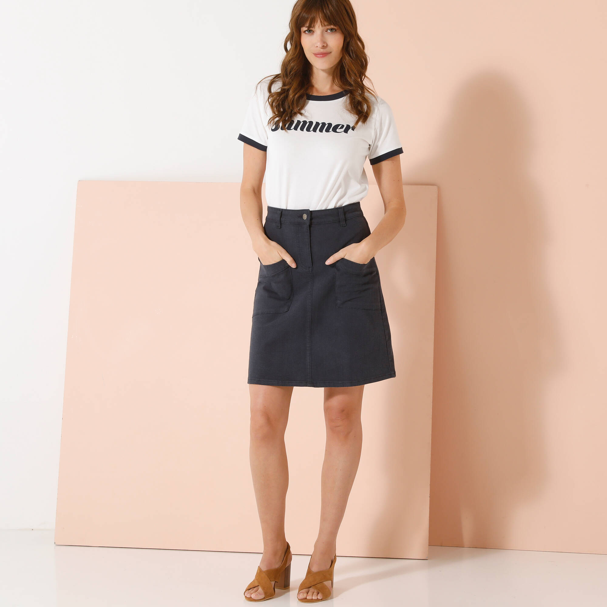 Mini Jupe Express Rayée Multicolore Taille S – Évasée, Doublée, Taille élastique, Neuve Avec étiquette