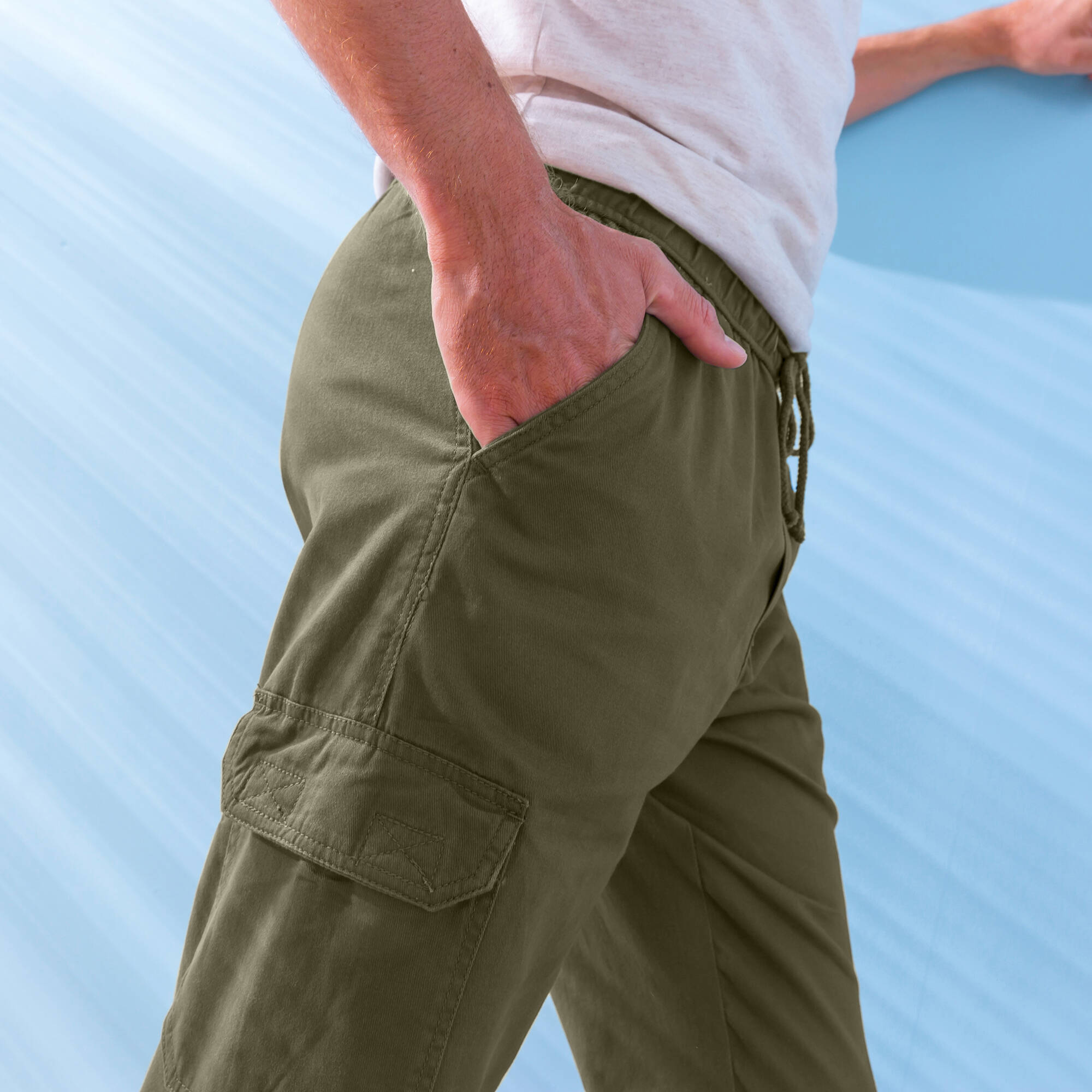 Pantalon cargo gabardine lastiqu - Blancheporte 35$