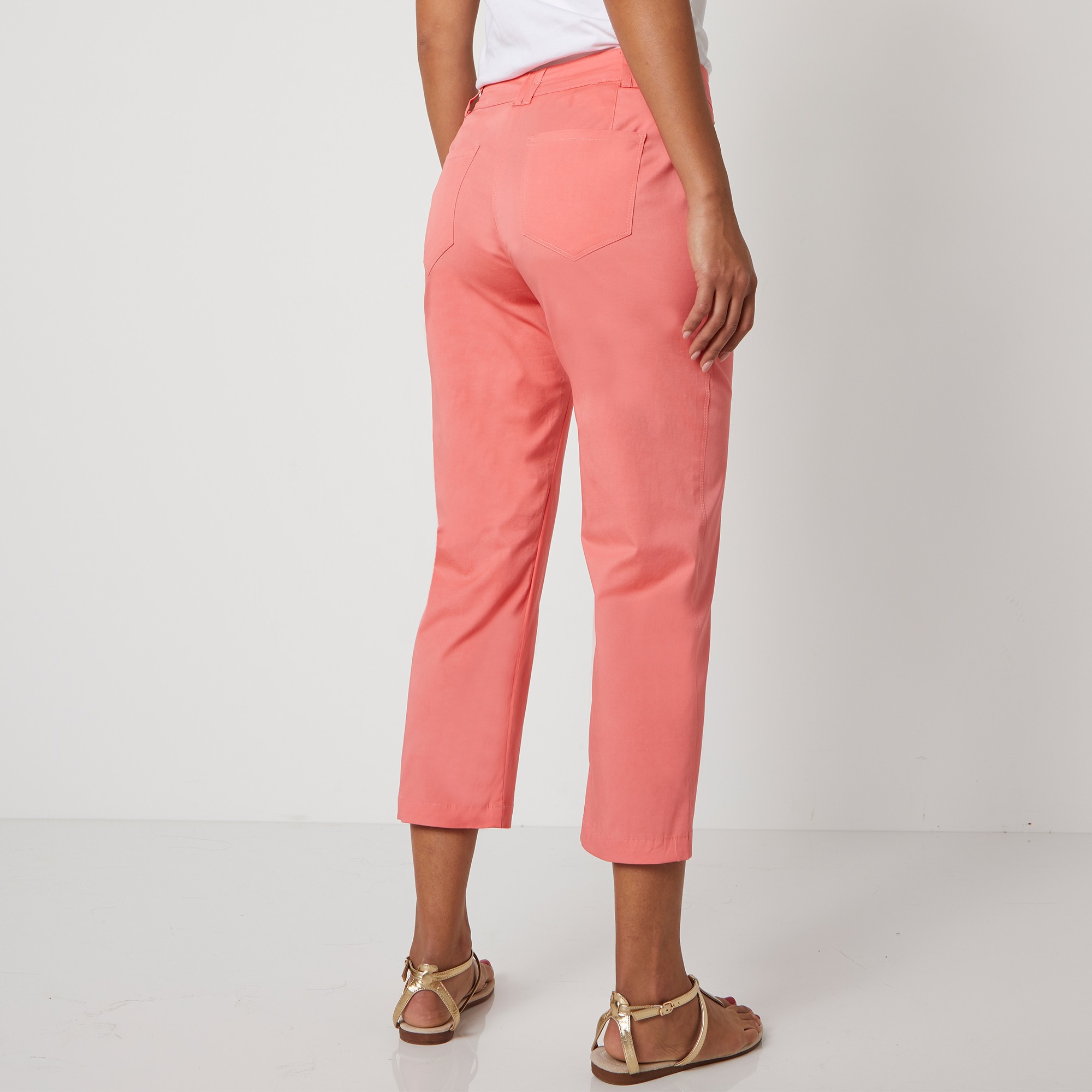 Pantacourt droit stretch mandarine Blancheporte