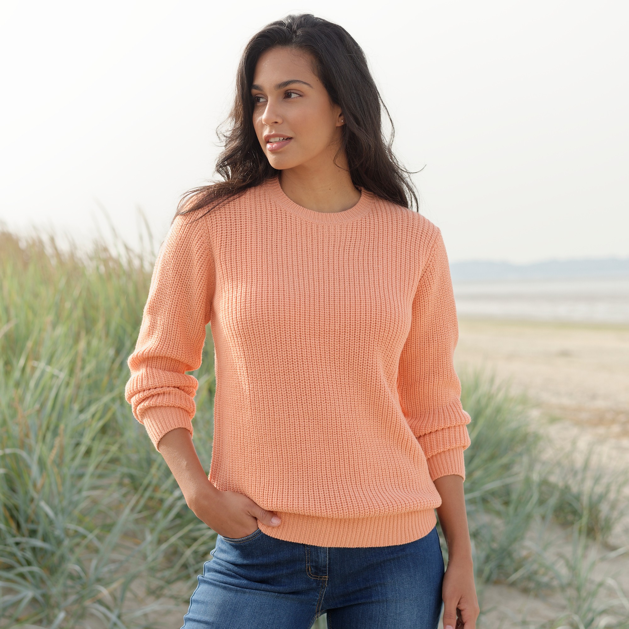 Pull Col Rond Maille Anglaise - Blancheporte