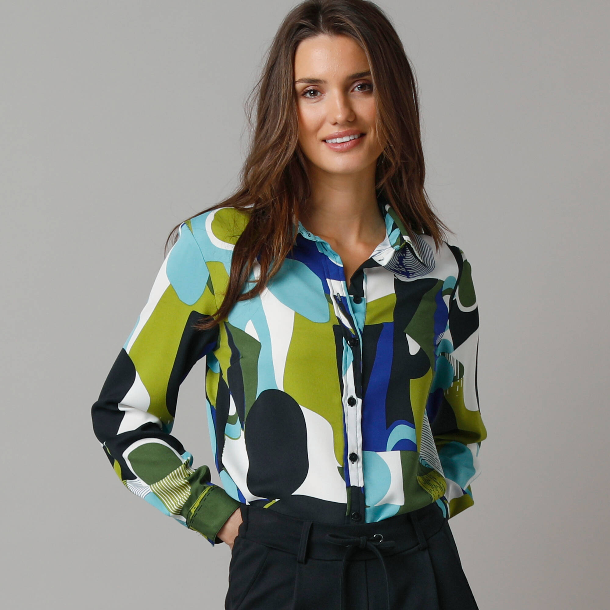 Chemisier En Crêpe Imprimé Graphique - Blancheporte