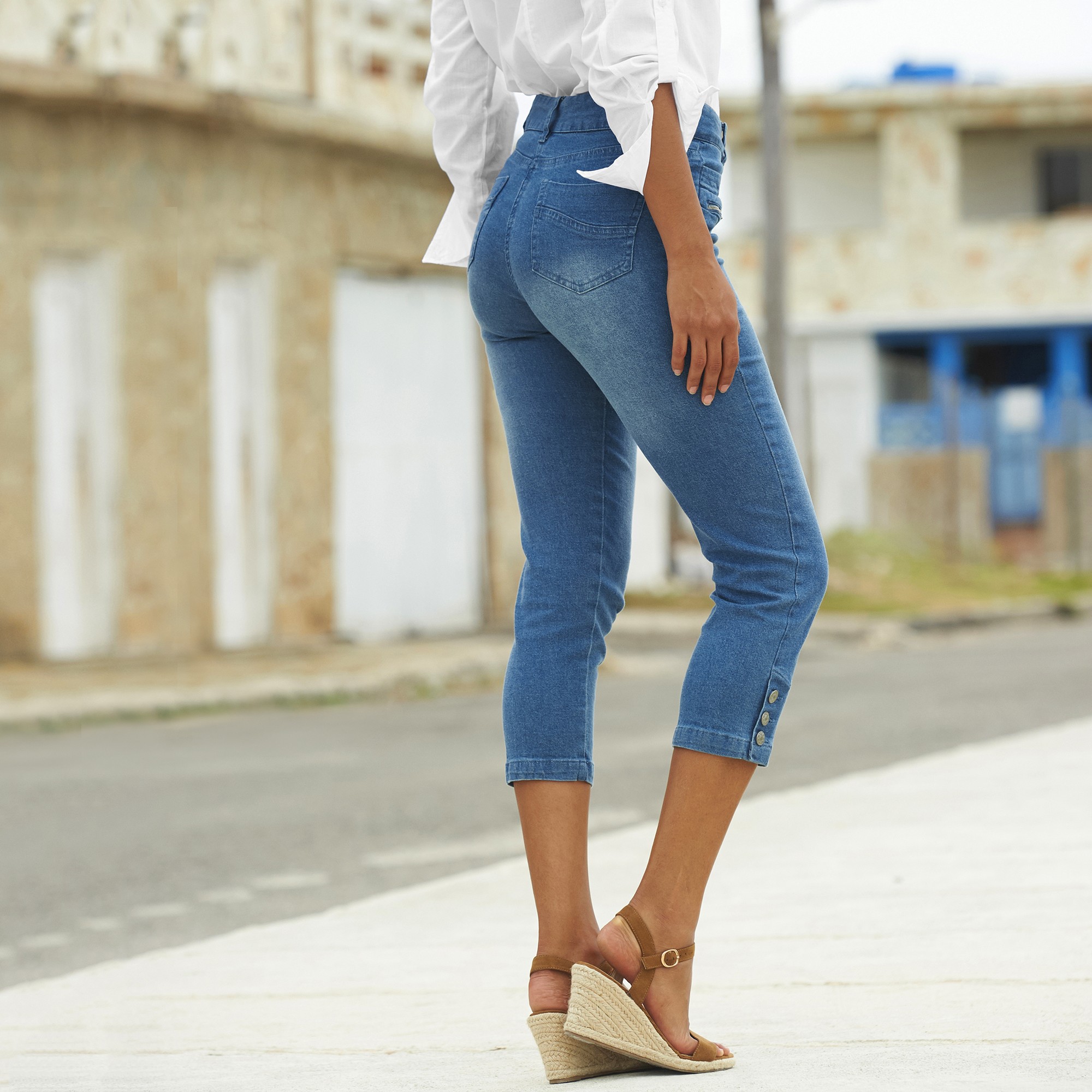 Pantacourt blanche porte discount
