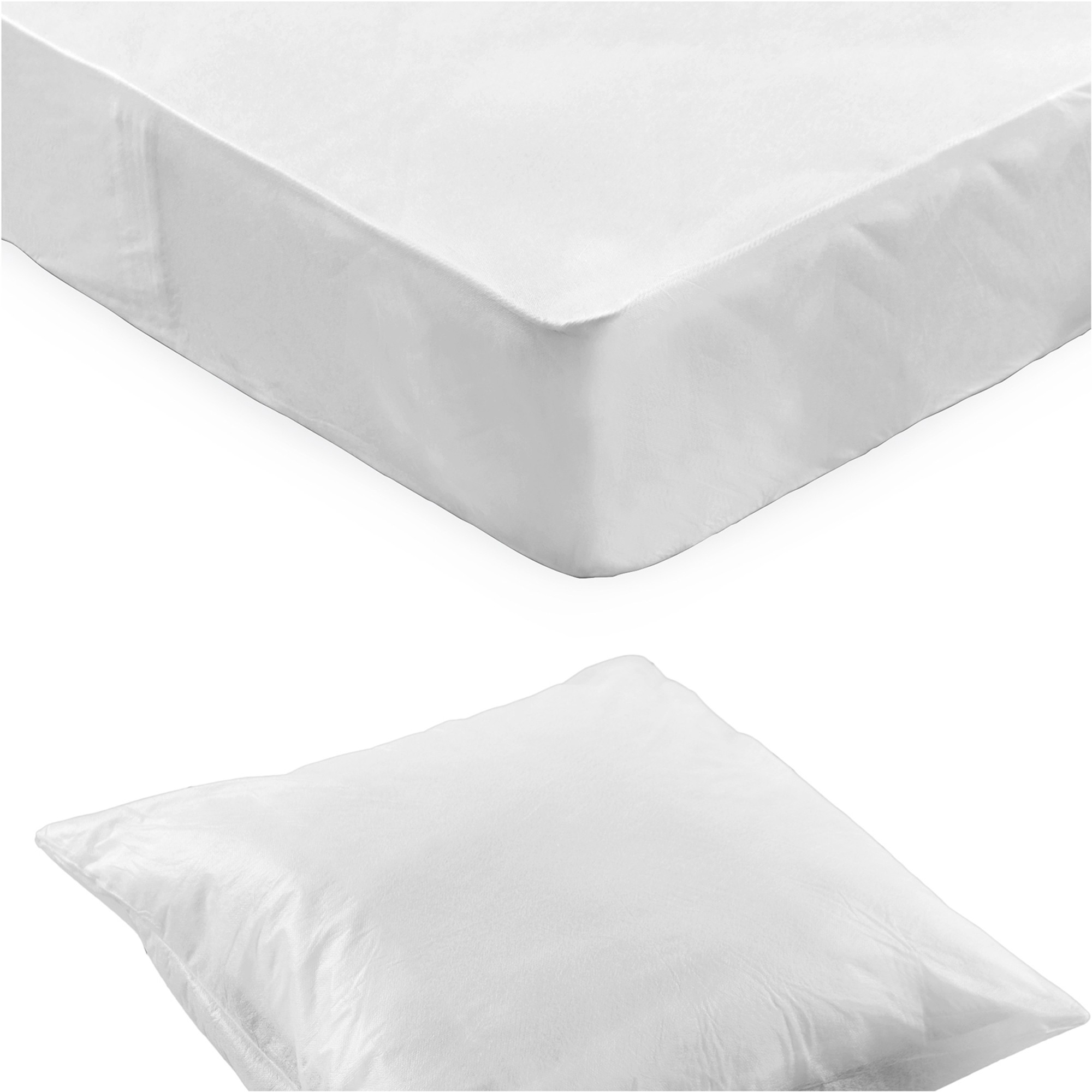 Kit Jetable 1 Ou 2 Personnes : Protège-oreillers + Protège-matelas Forme Housse - Lot De 10 - Blanch