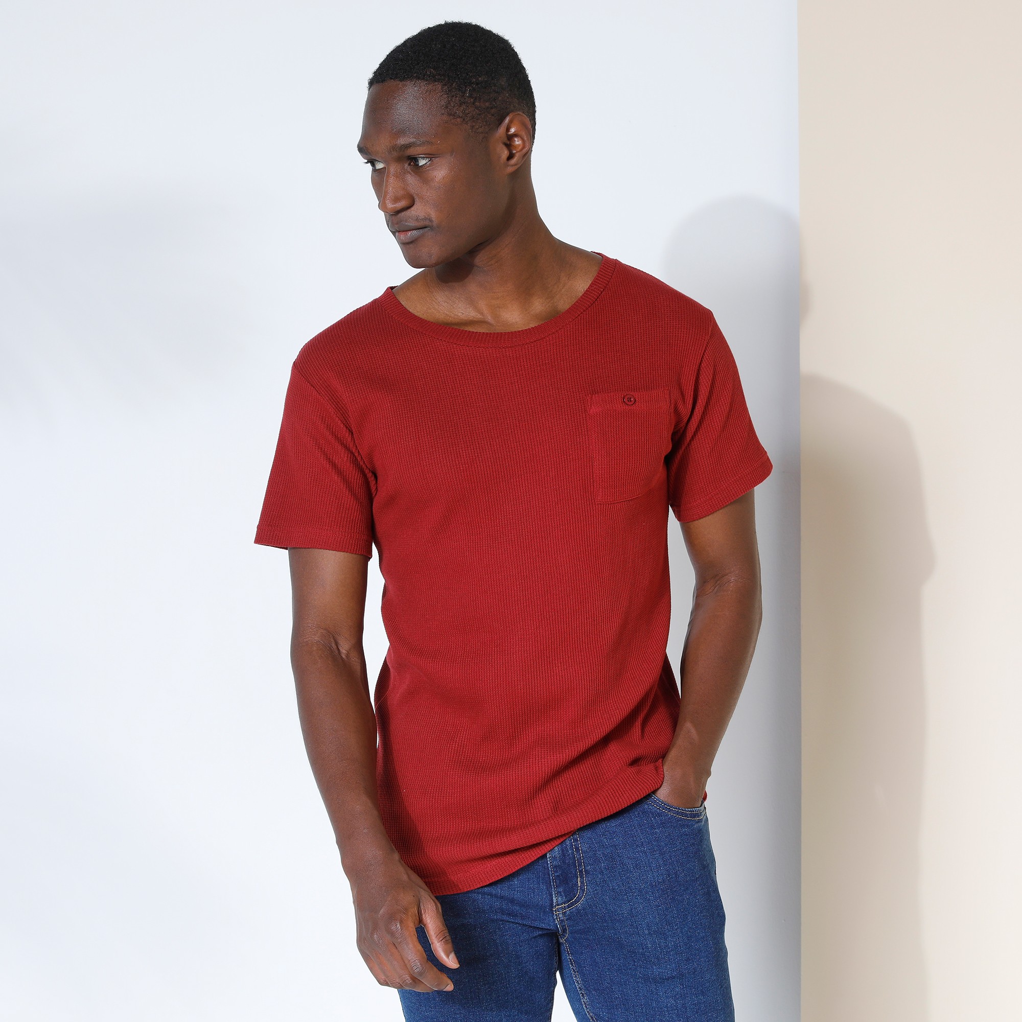 T-shirt Col Rond En Maille Gaufrée - Blancheporte