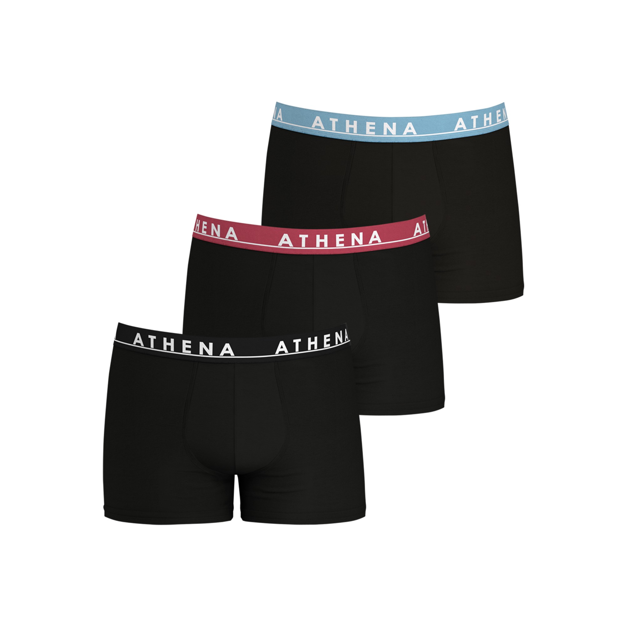 Boxer Easy Color - lot de 3 - 77/84 - Noir - Athena
