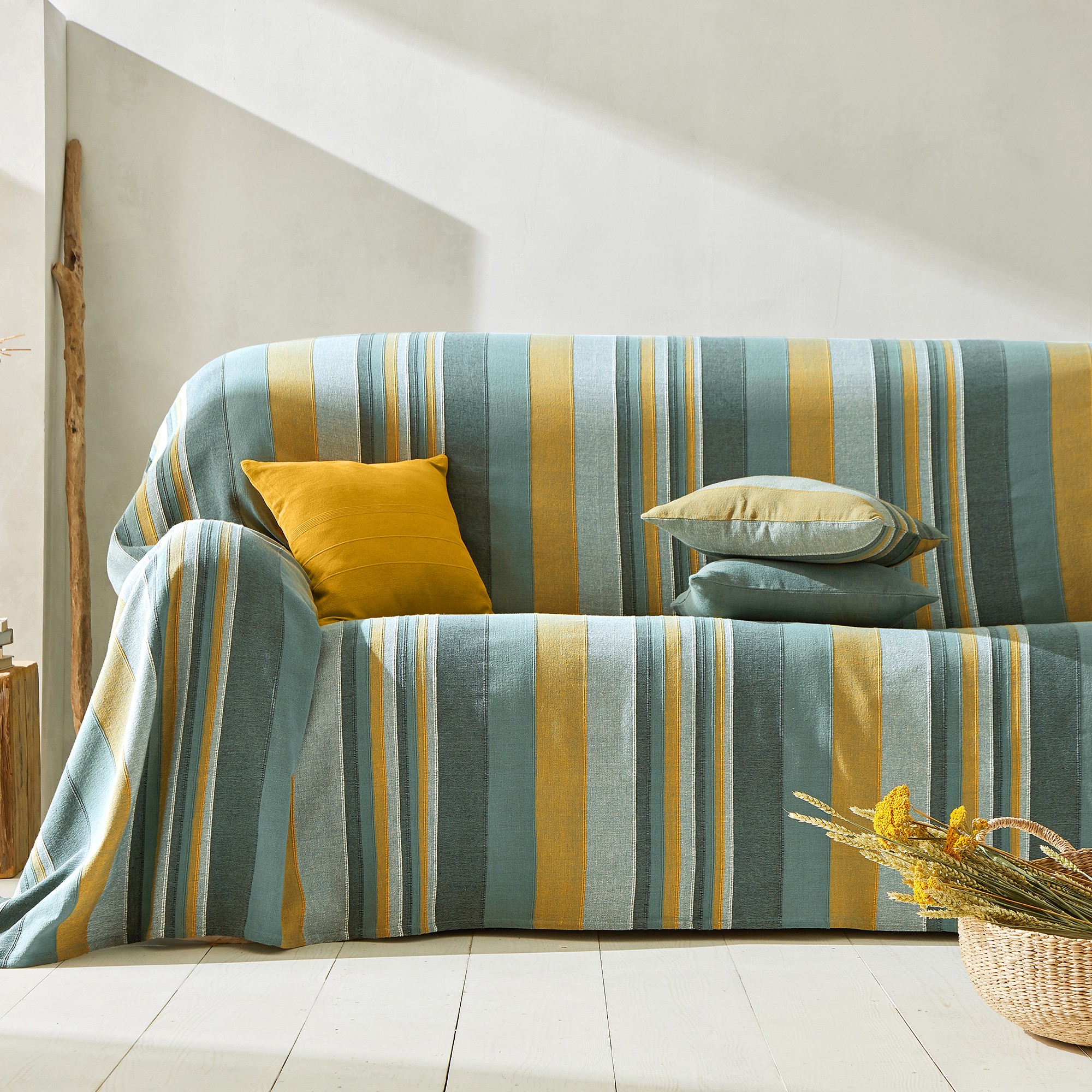 Plaid Jeté Multicolore Coton Tissage Artisanal - Blancheporte