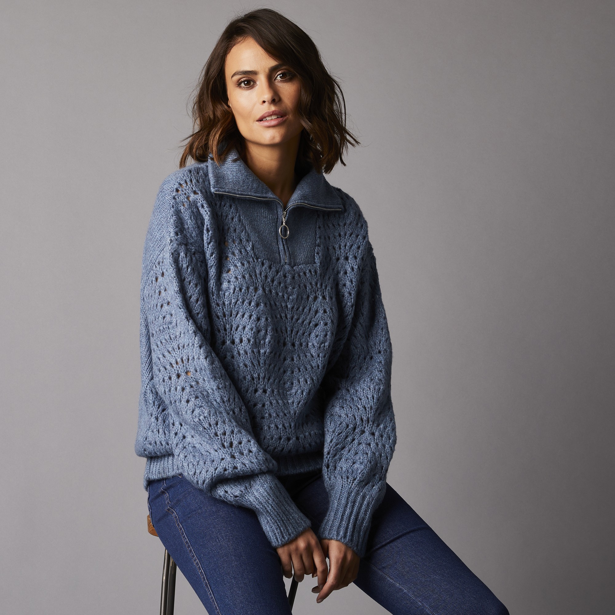 Pull Maille Ajourée Col Camionneur - Blancheporte