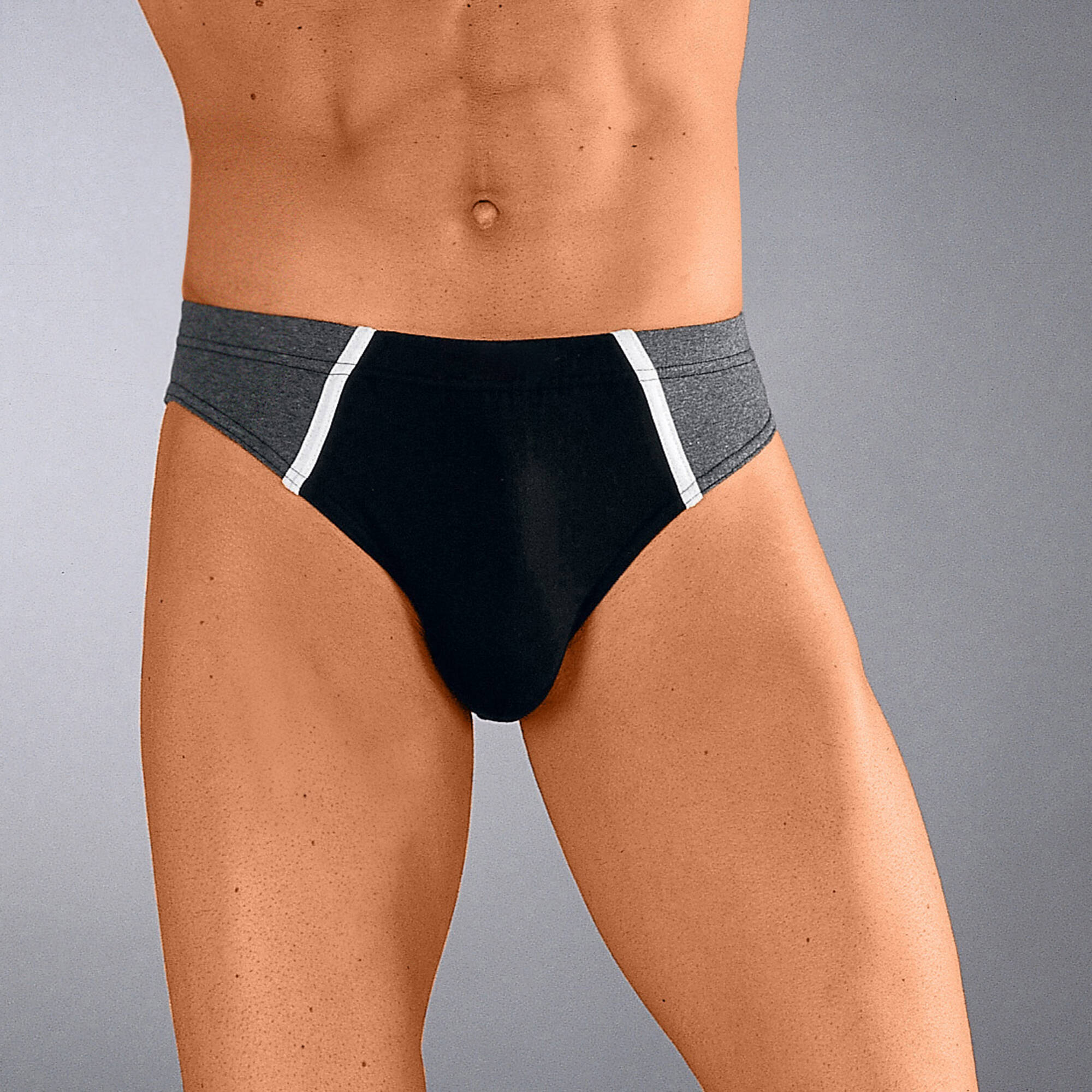 Slip ferme taille basse lot de 8 assortis noir gris Blancheporte