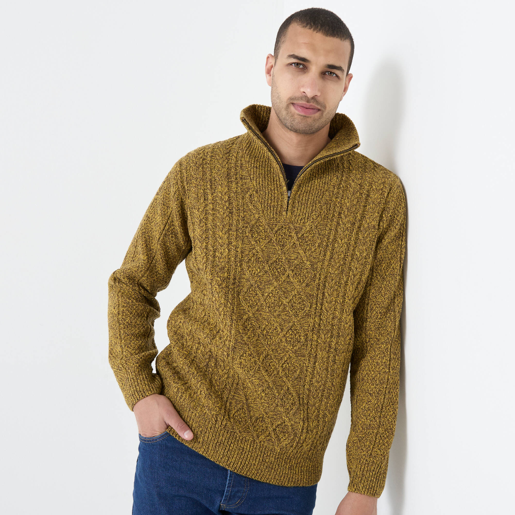 Pull col camionneur maille irlandaise - Blancheporte