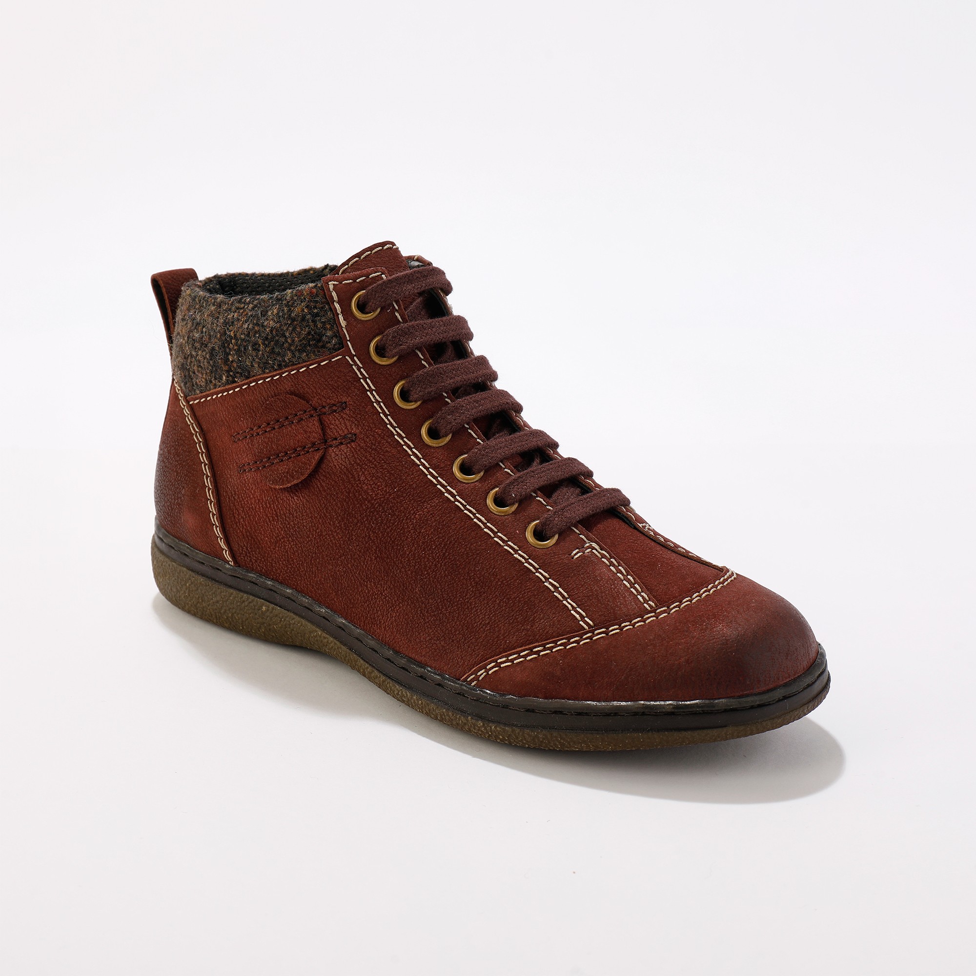 Boots Détente Lacées Et Zippées En Cuir - Blancheporte