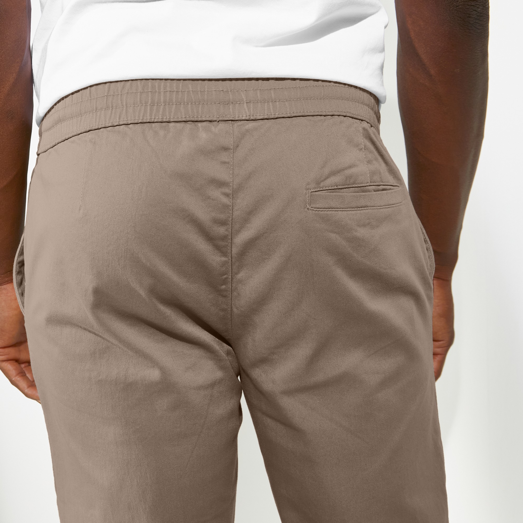 Pantalon en twill stretch taille elastiquee taupe Blancheporte