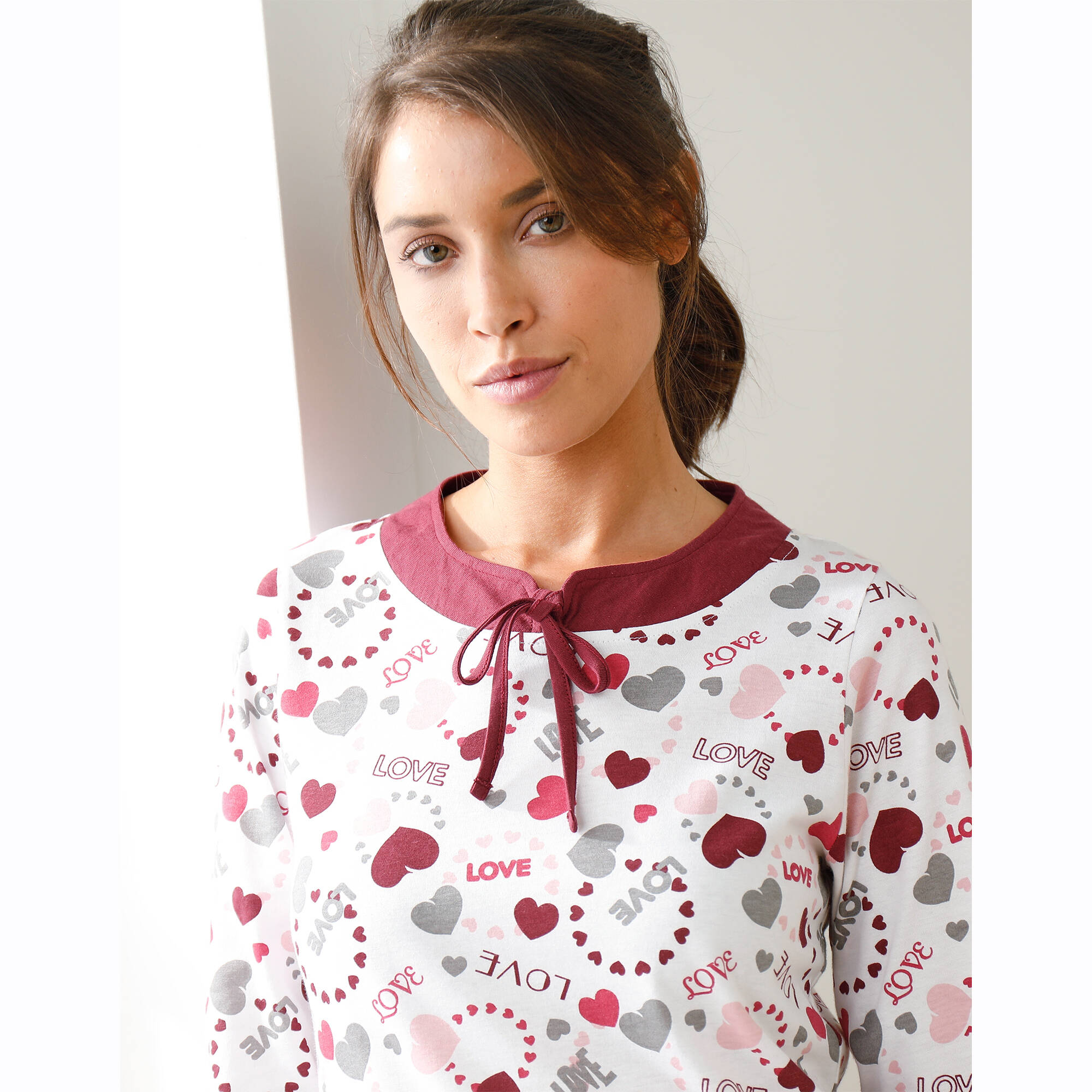 Chemise de nuit imprime coeurs