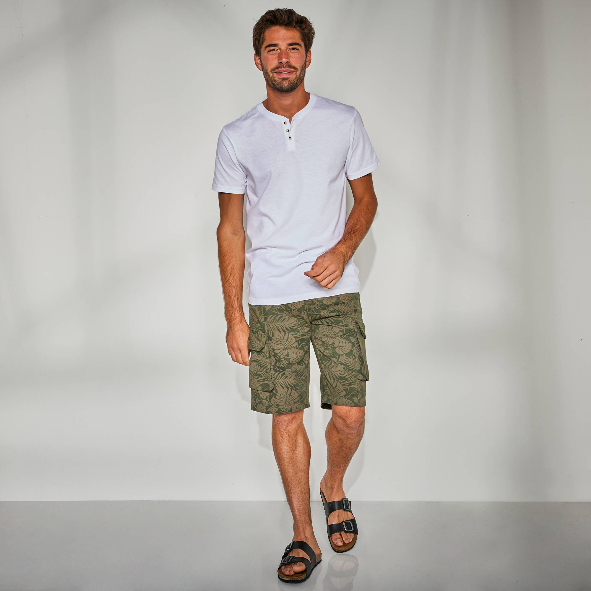 Bermuda serg imprim feuillage - Blancheporte 35$