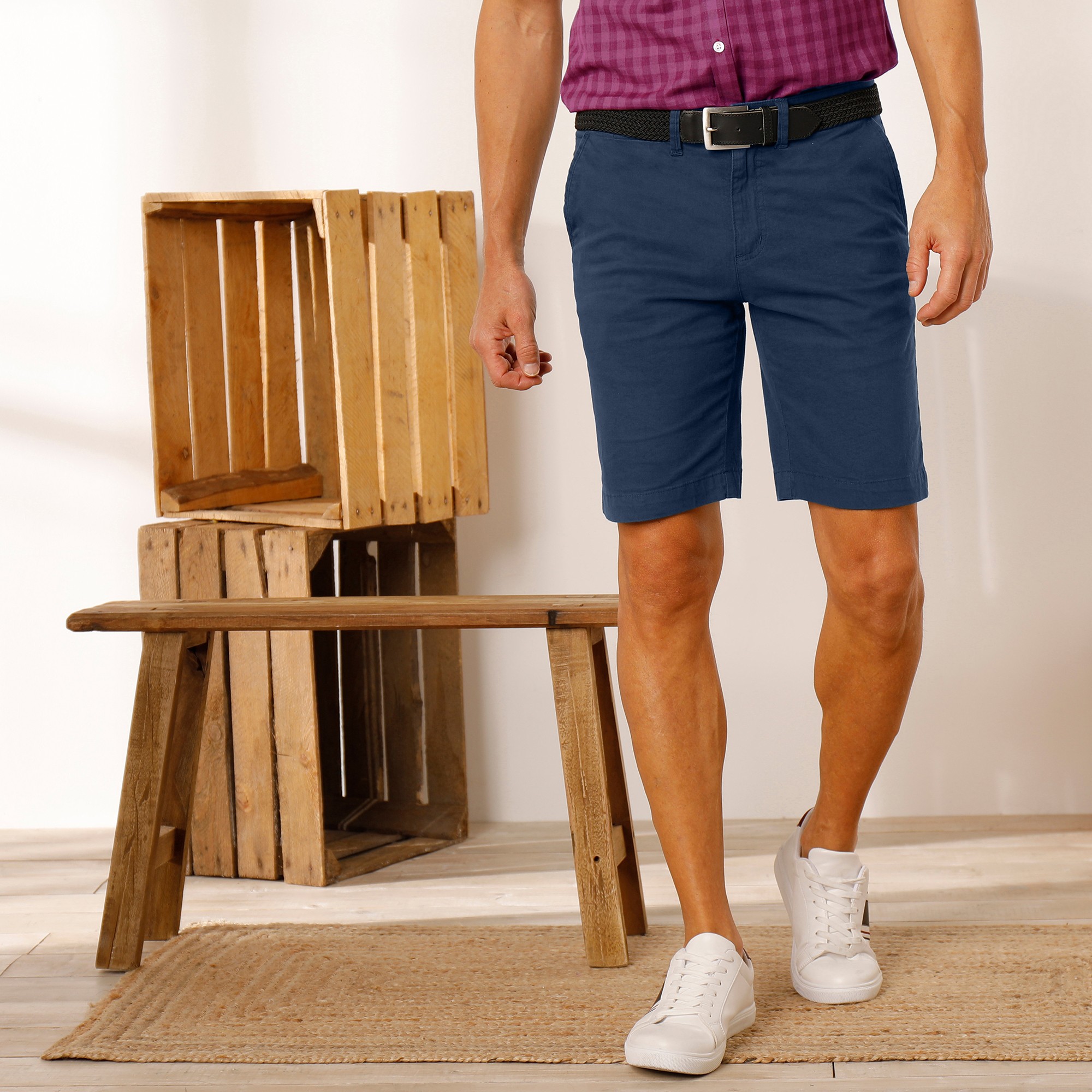 Bermuda Chino Uni Sergé Stretch Grand Confort Spécial Embonpoint - Blancheporte