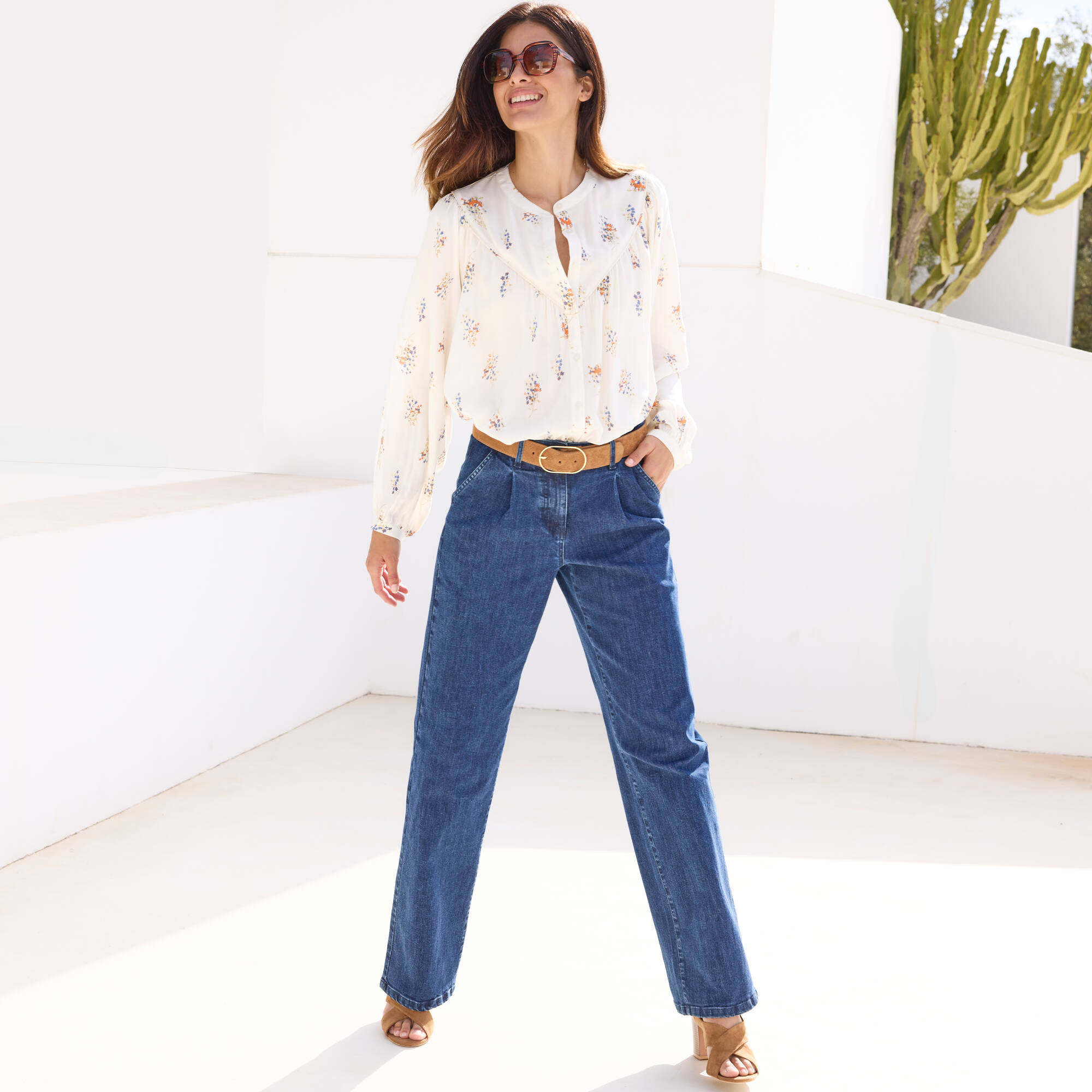 Jean pinces coupe large - Blancheporte 46$