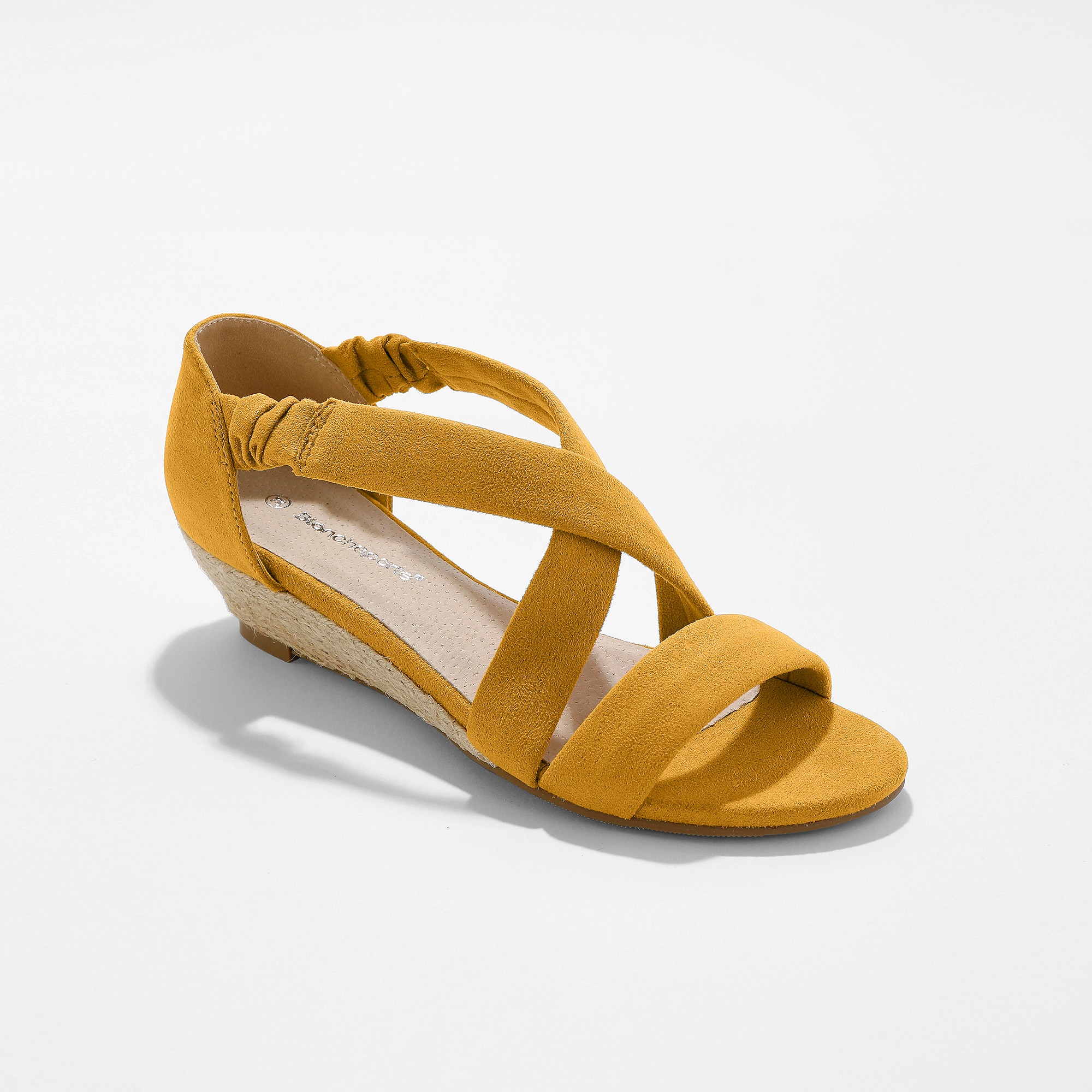 Sandales Compensées Élastiquées Dessus Effet Suédine - Blancheporte