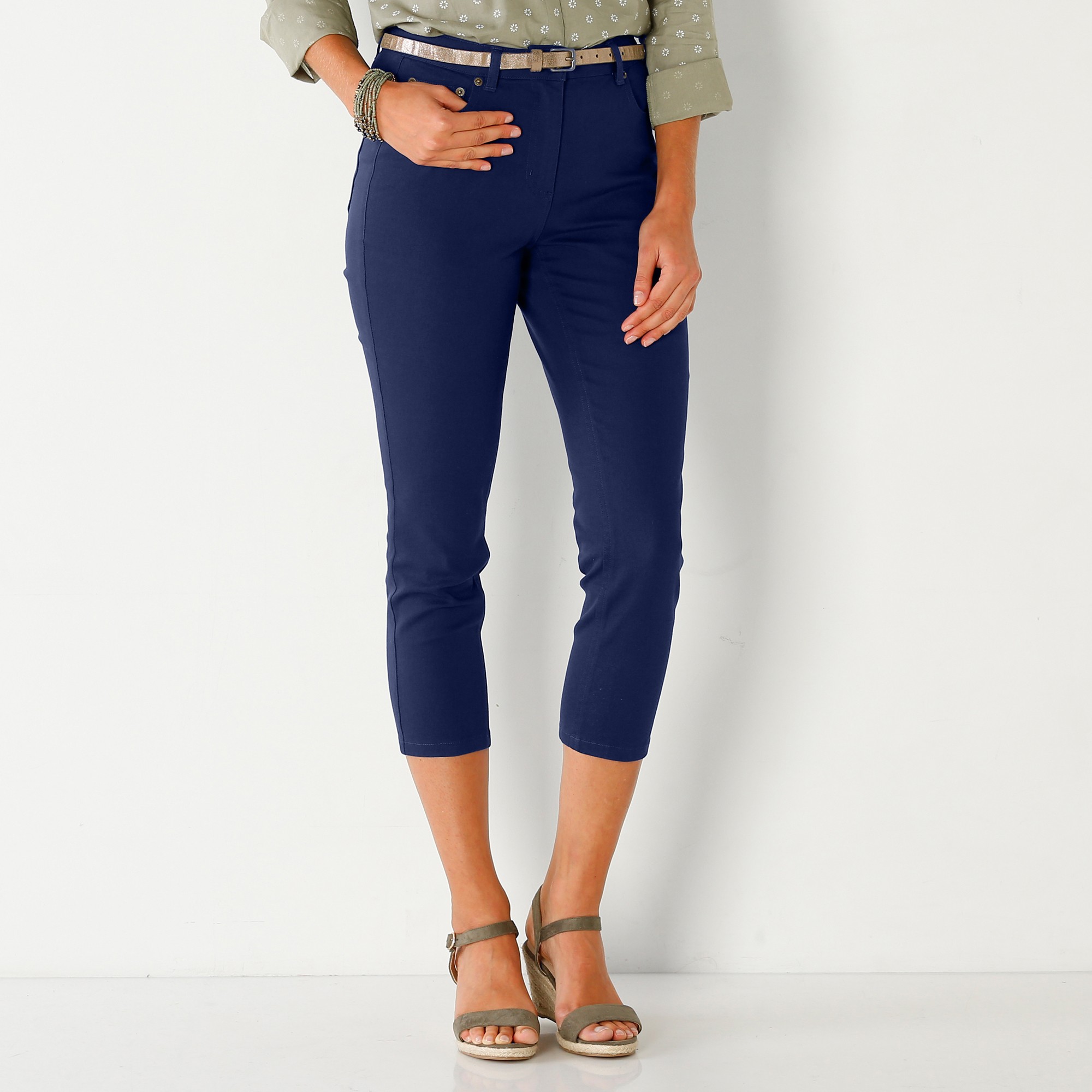 Pantacourt Coupe Fuselée Couleur - Blancheporte