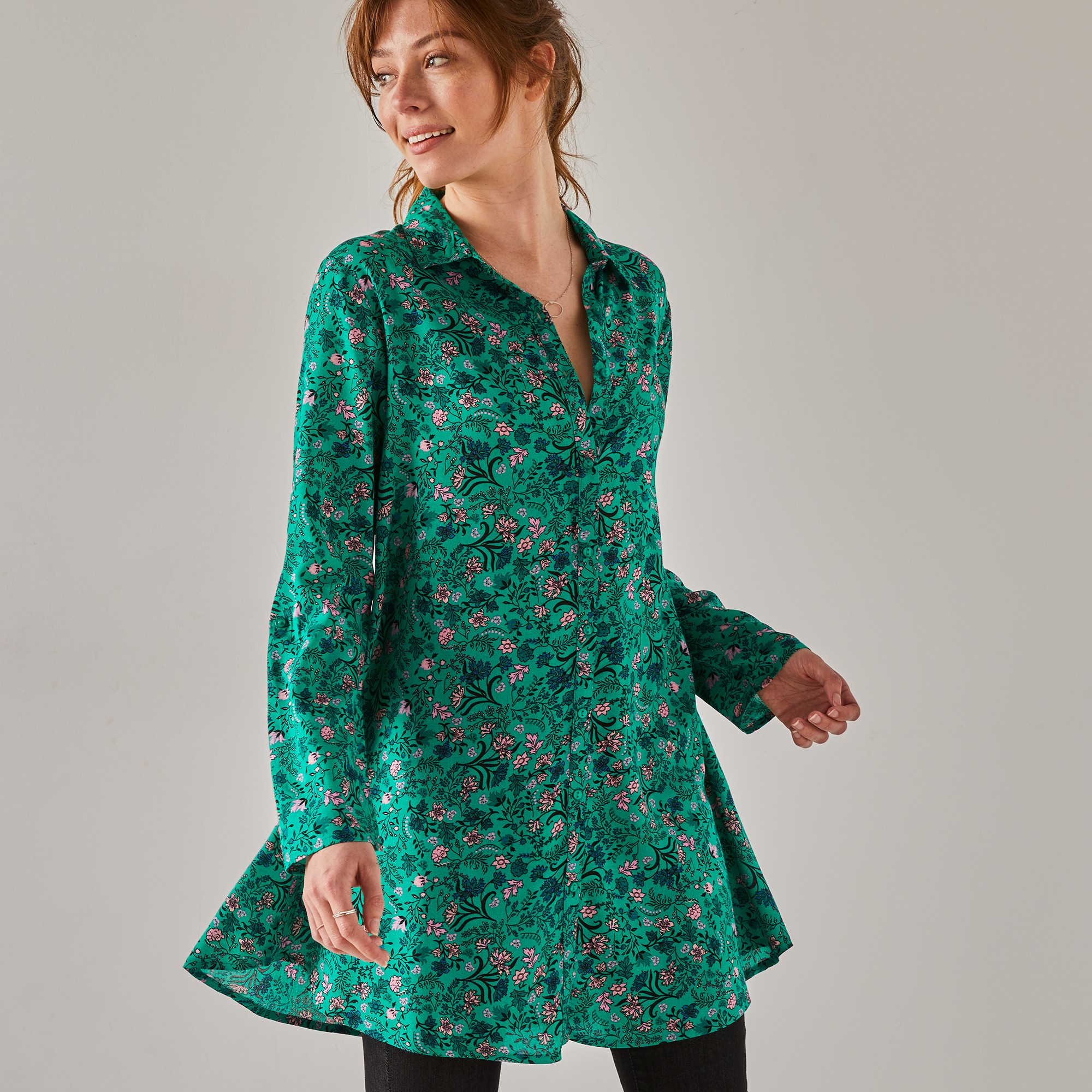 Tunique Évasée Boutonnée Imprimé Floral - Blancheporte